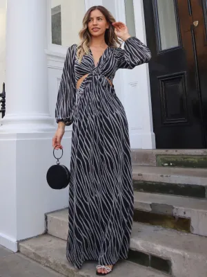 Tami Cut Out Maxi Dress / Metallic Zebra Functional Apparel Tami Cut Out Maxi Dress / Metallic Zebra Walk Easy Heritage-Brand