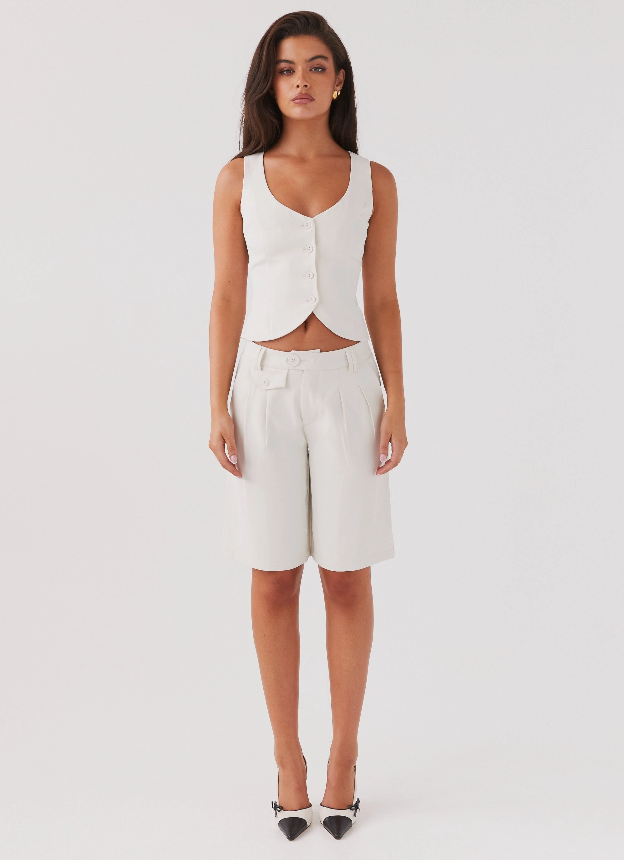 Tammy Suiting Vest - Ivory Minimalist Aesthetic