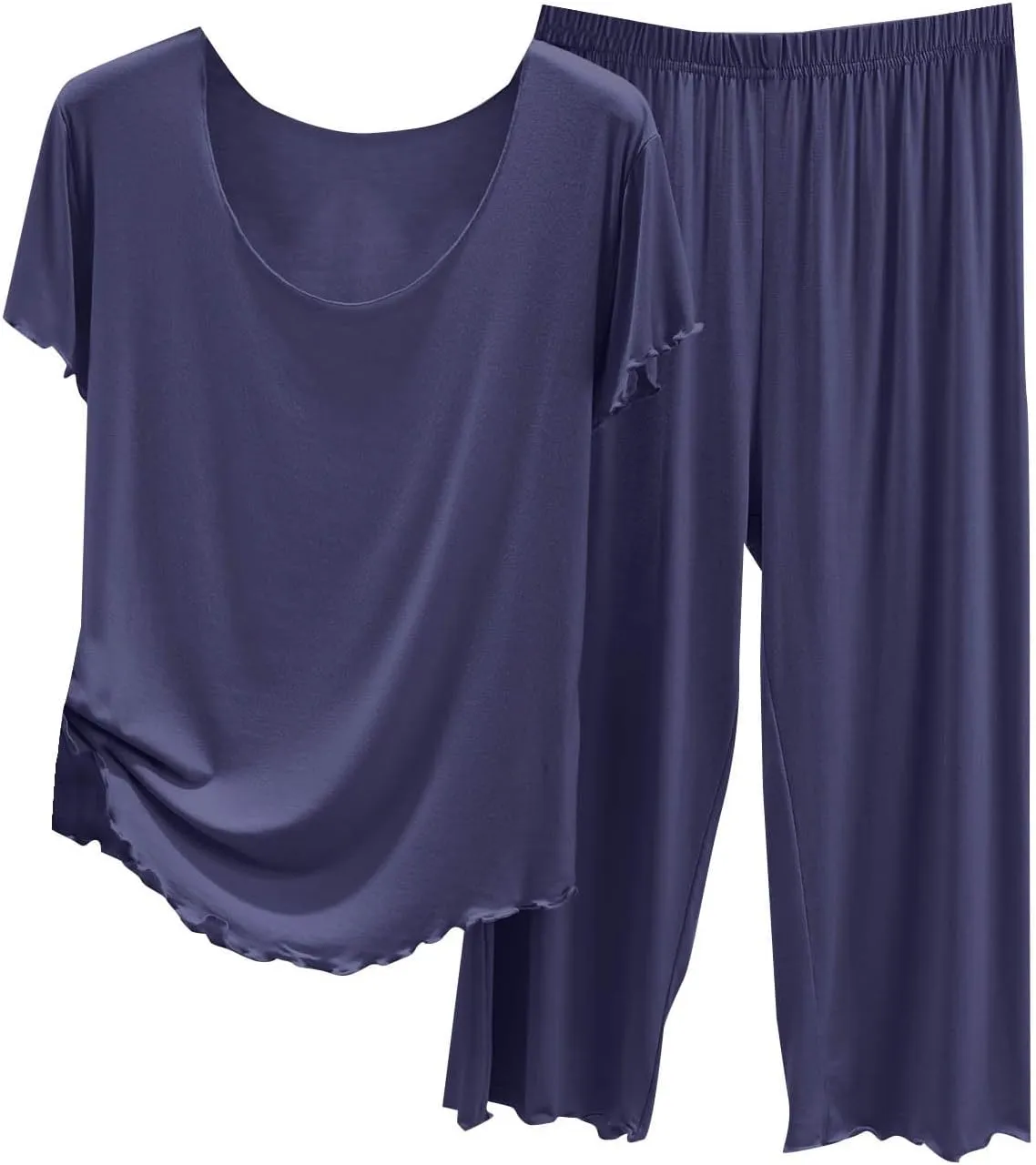 TANGNADE Comfy Pajamas for Women Set Summer Loose Top and Pants 2 Piece Lounge Sets Soft Pjs Sets Sleepwear Outfits