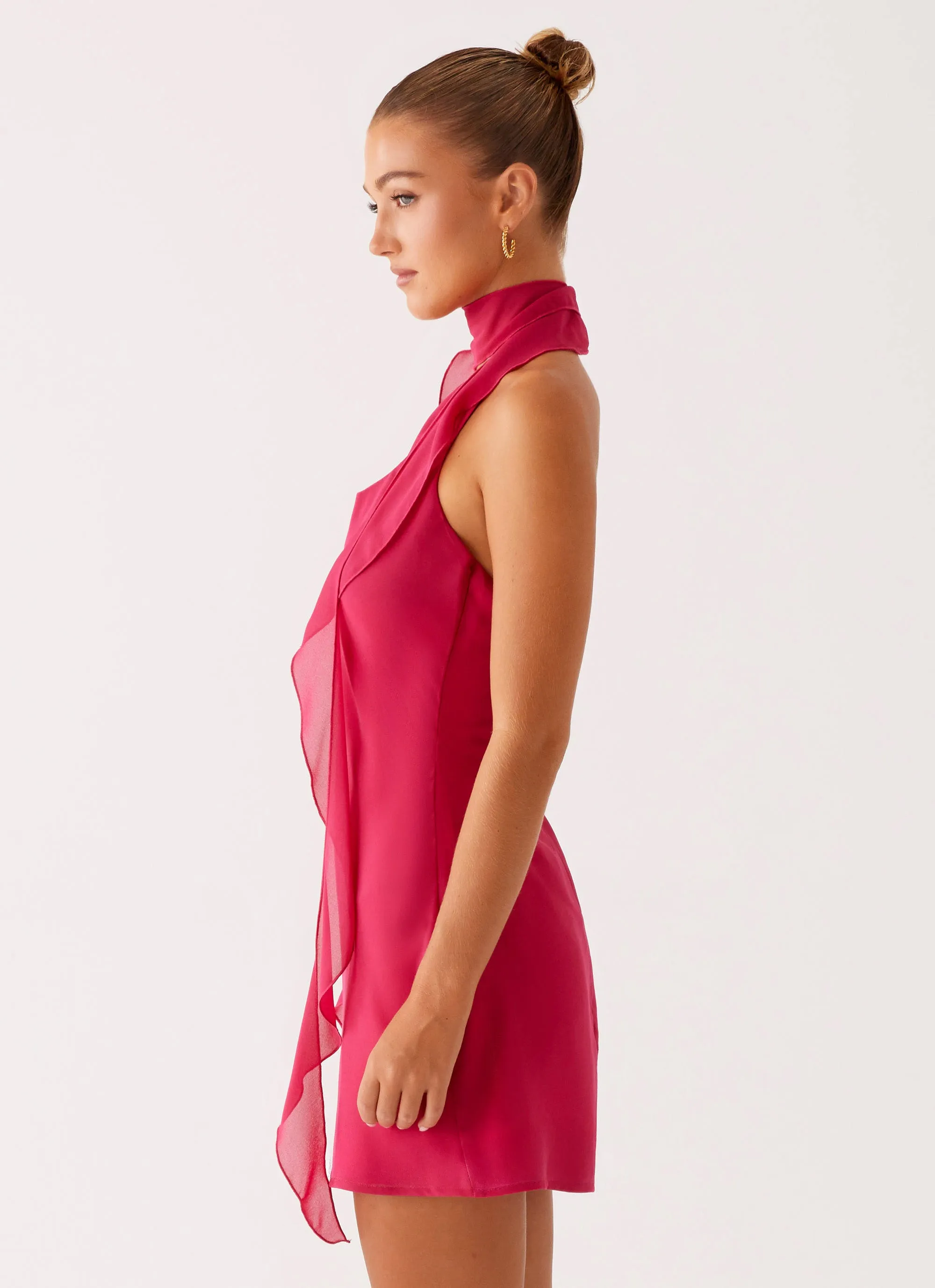 Pre Shrunk Cotton Blend Tanner Mini Dress - Fuchsia