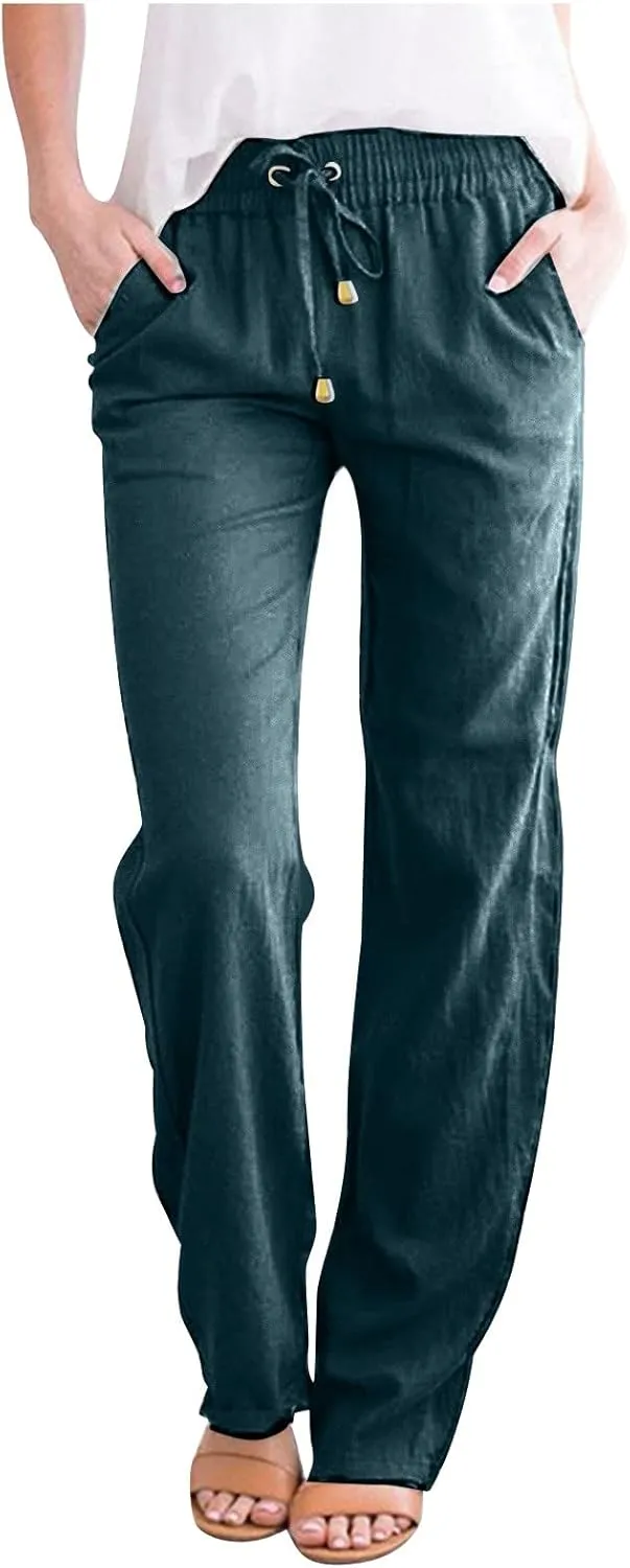 TARIENDY Pants for Women Dressy Casual High Waisted Lounge Trousers Elastic Workout Pants Loose Fitting Yoga Pant