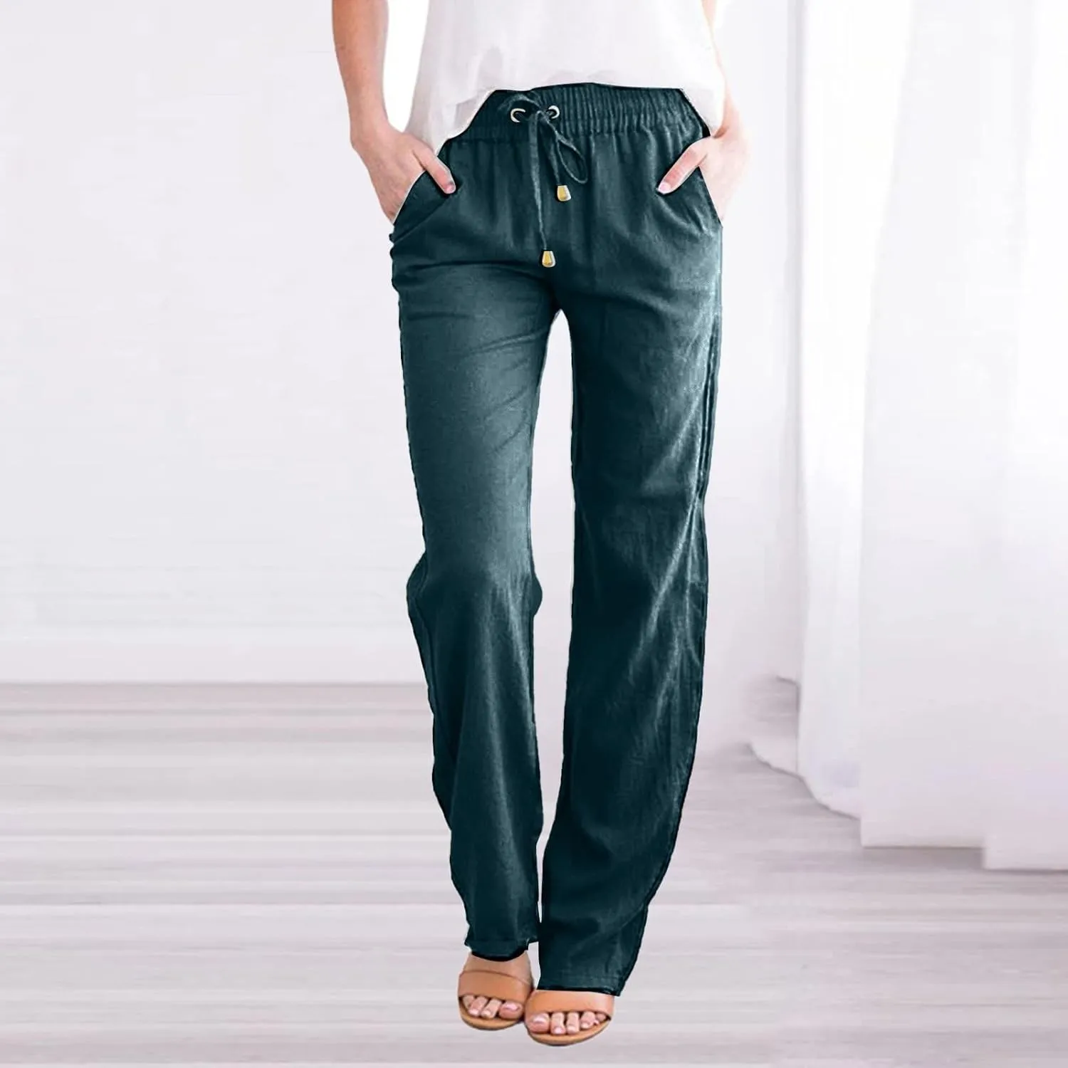 TARIENDY Pants for Women Dressy Casual High Waisted Lounge Trousers Elastic Workout Pants Loose Fitting Yoga Pant