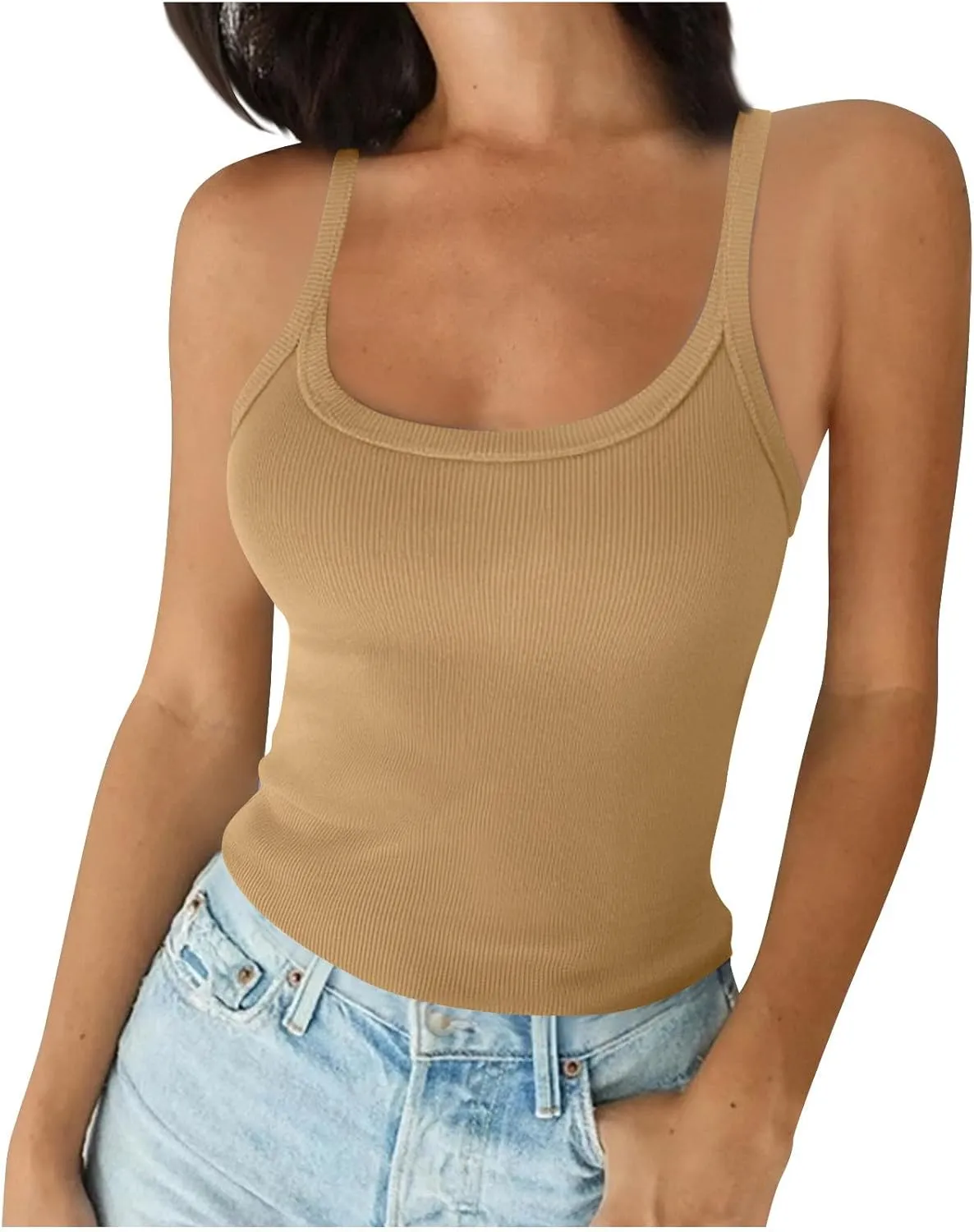 TARIENDY Tank Top for Women Plus Size Slim Fit Scoop Neck Tops Athletic Workout Casual Summer Plain Sleeveless Shirts