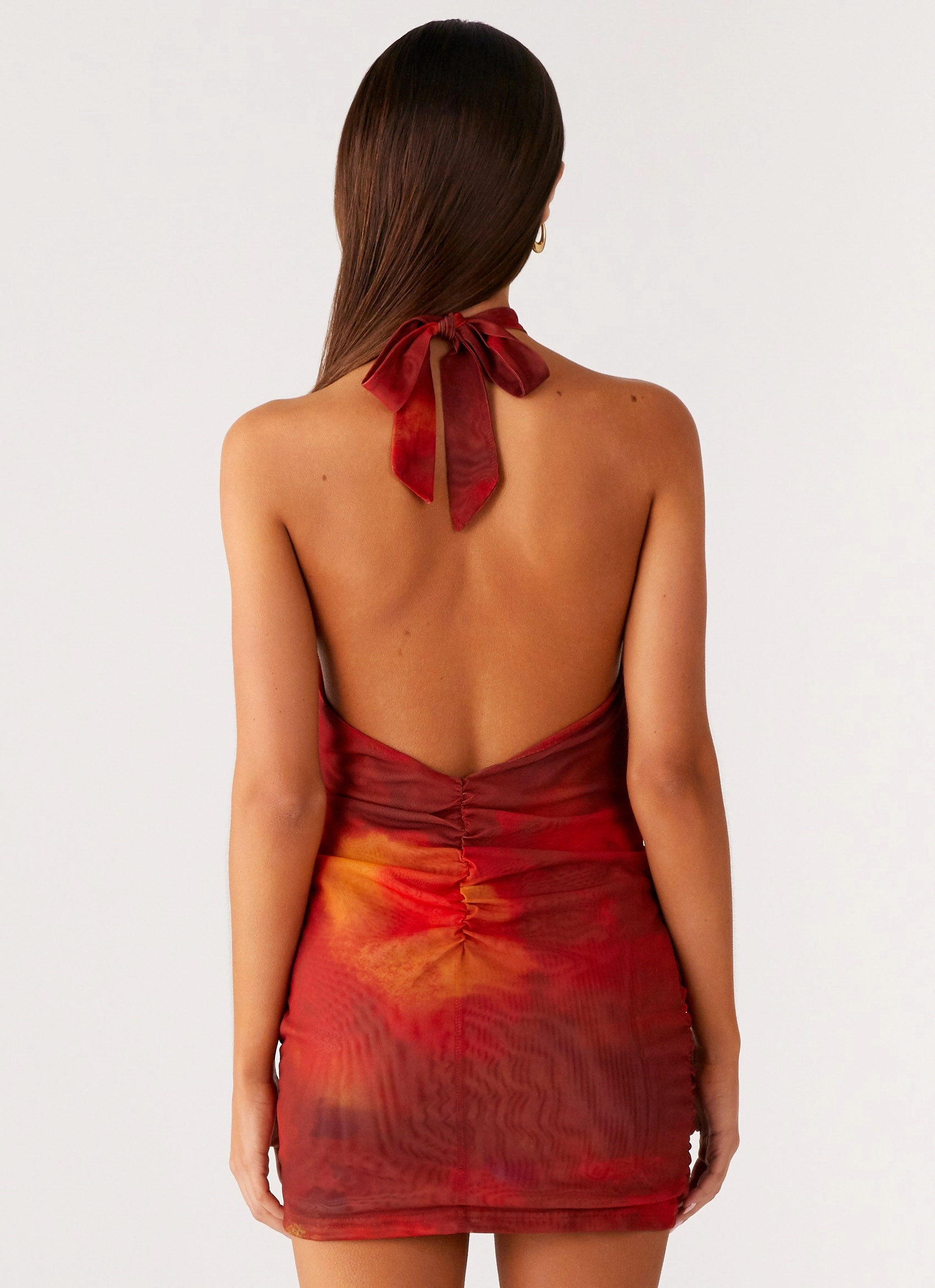 Evening Vibe Midnight Ember Mini Dress - Scarlet Blur
