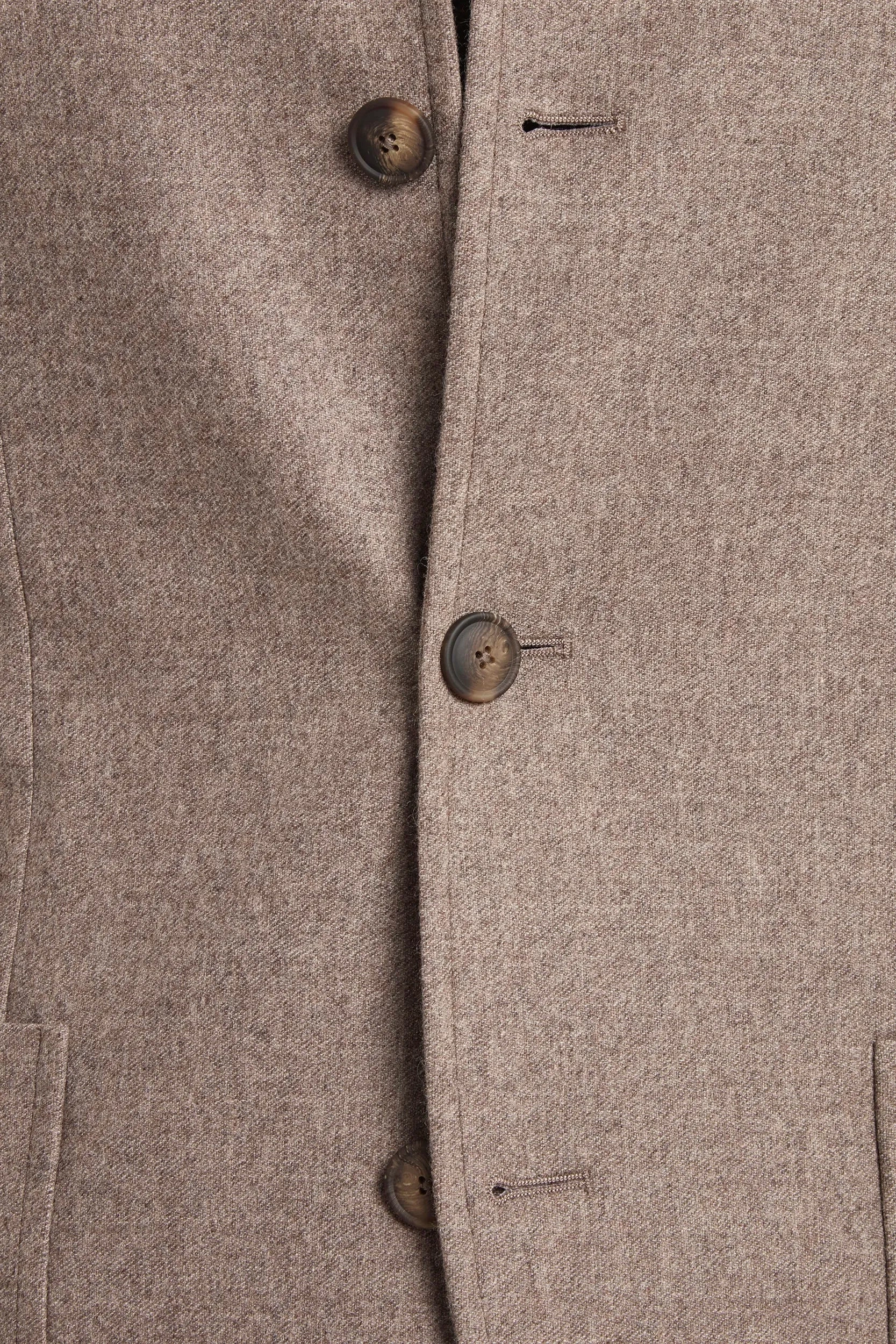 Taupe flannel coreana jacket - Made in Italy