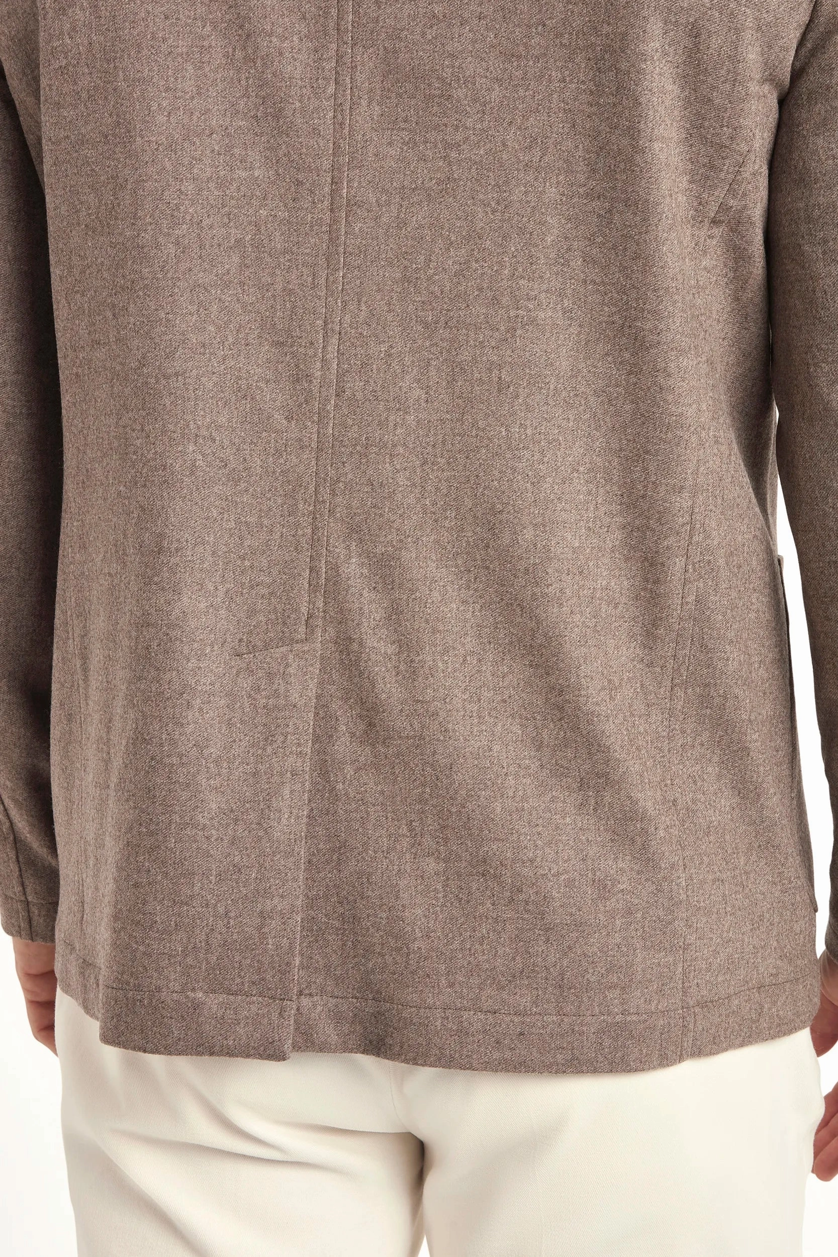 Taupe flannel coreana jacket - Made in Italy