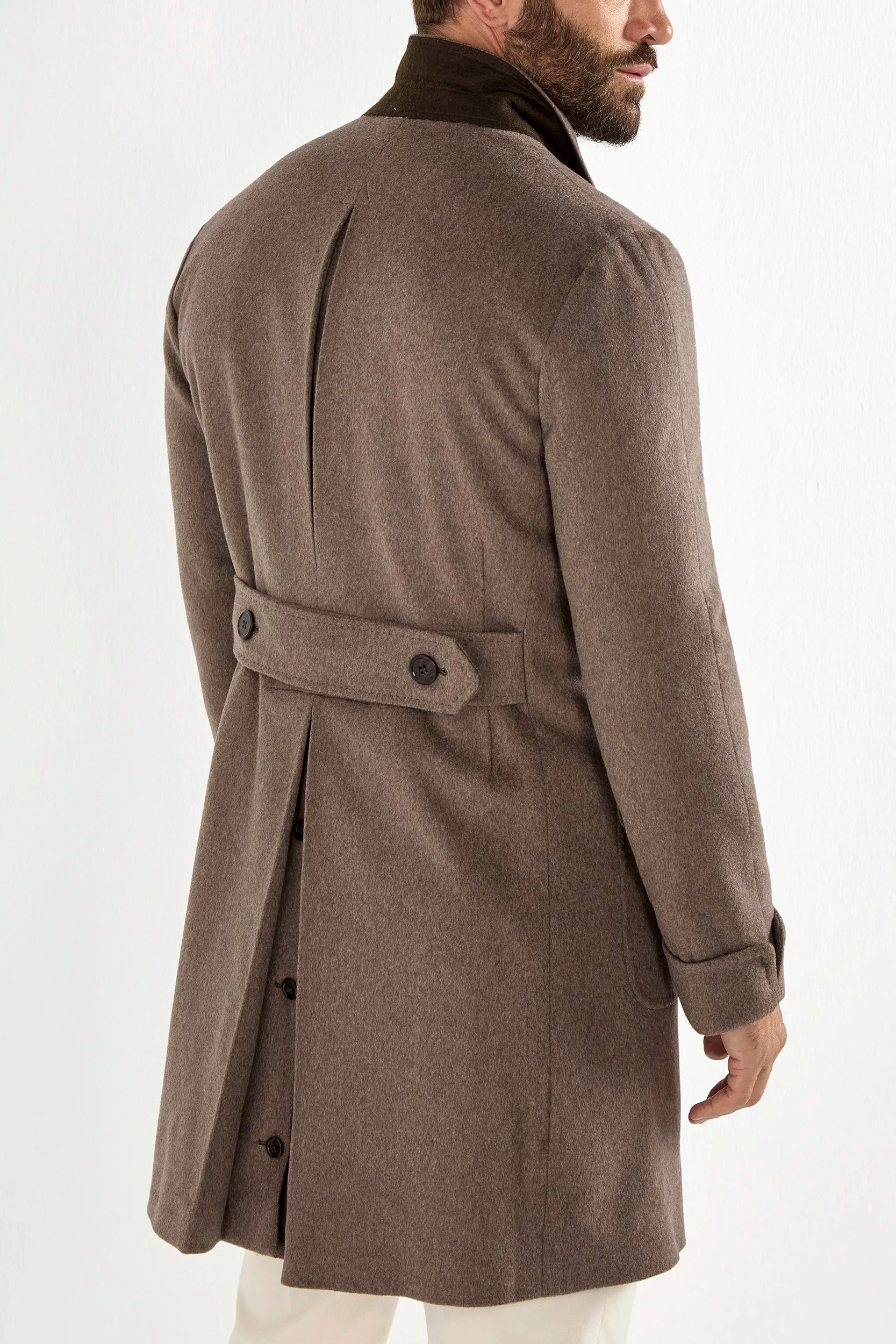 Taupe polo coat ?C Made in Italy