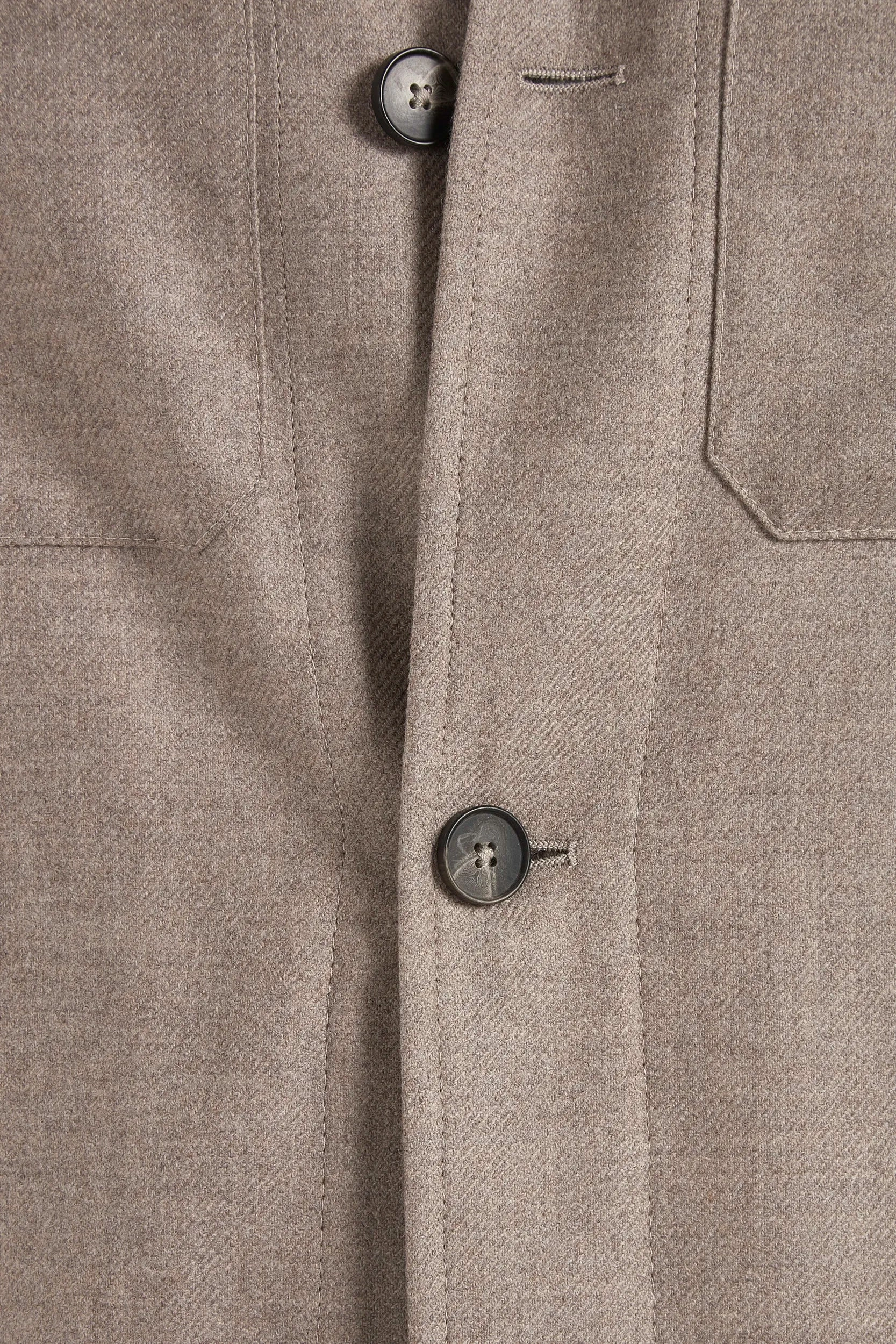Taupe wool and cashmere shirt jacket  - Made in Italy