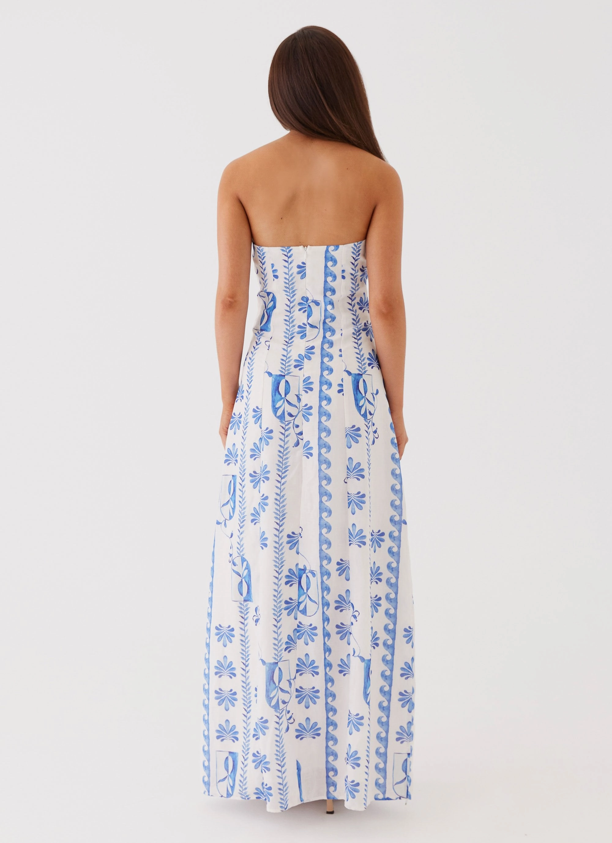 Sleek and Sleek Grace Color Tayla Linen Maxi Dress - Floral Wave