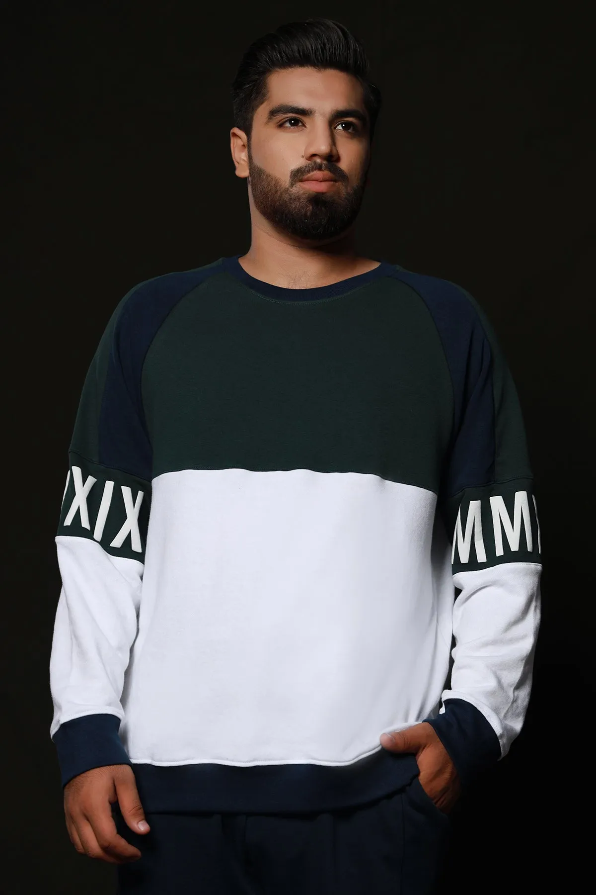 Teal & Blue MMXIX Sweatshirt (Plus Size) - W22 - MSW046P