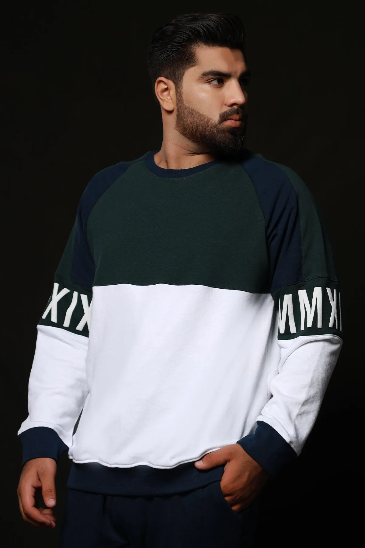 Teal & Blue MMXIX Sweatshirt (Plus Size) - W22 - MSW046P