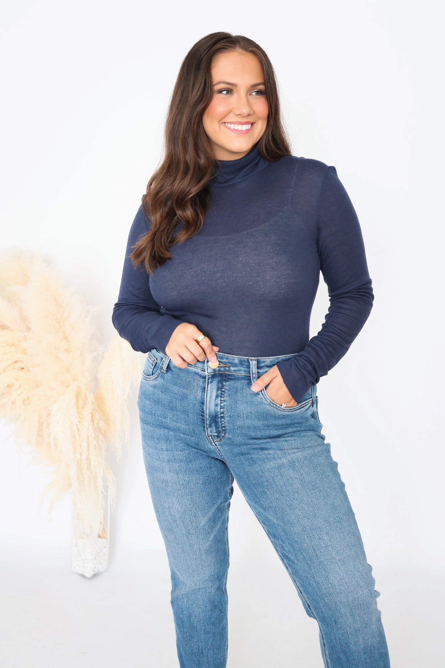 For The Road Turtleneck-Navy (FINAL SALE) StretchComfort Antibacterial