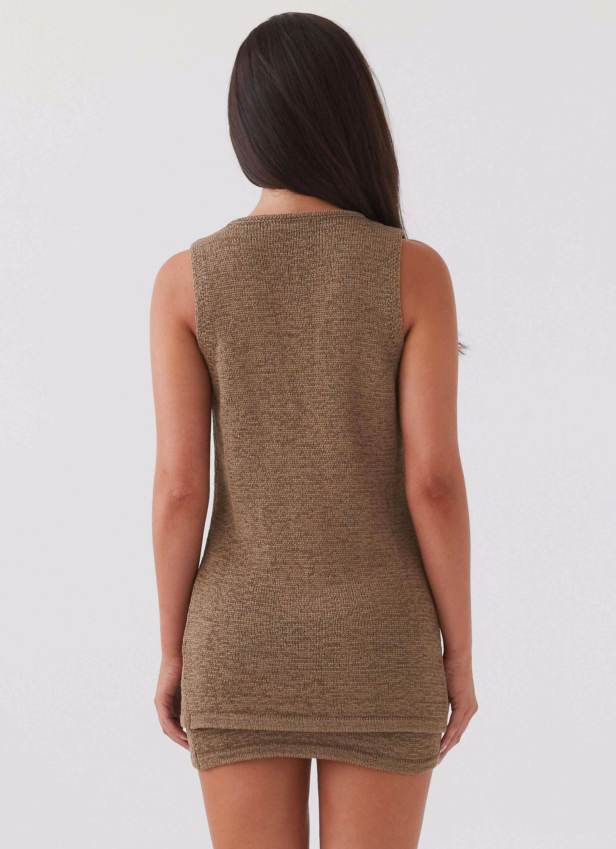 Flexible shape Capri Glow Knit Top - Khaki