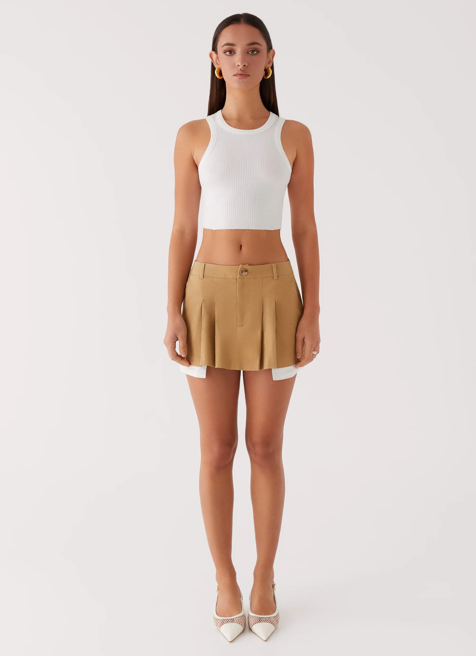 Tegan Cargo Mini Skirt - Tan Transitional Wear
