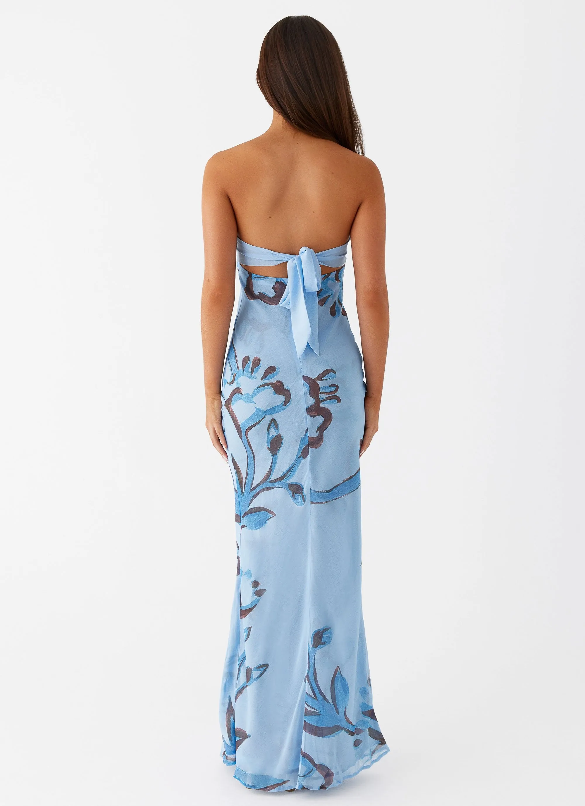 UV Protective Fabric Tropicana Maxi Dress - Blue Floral