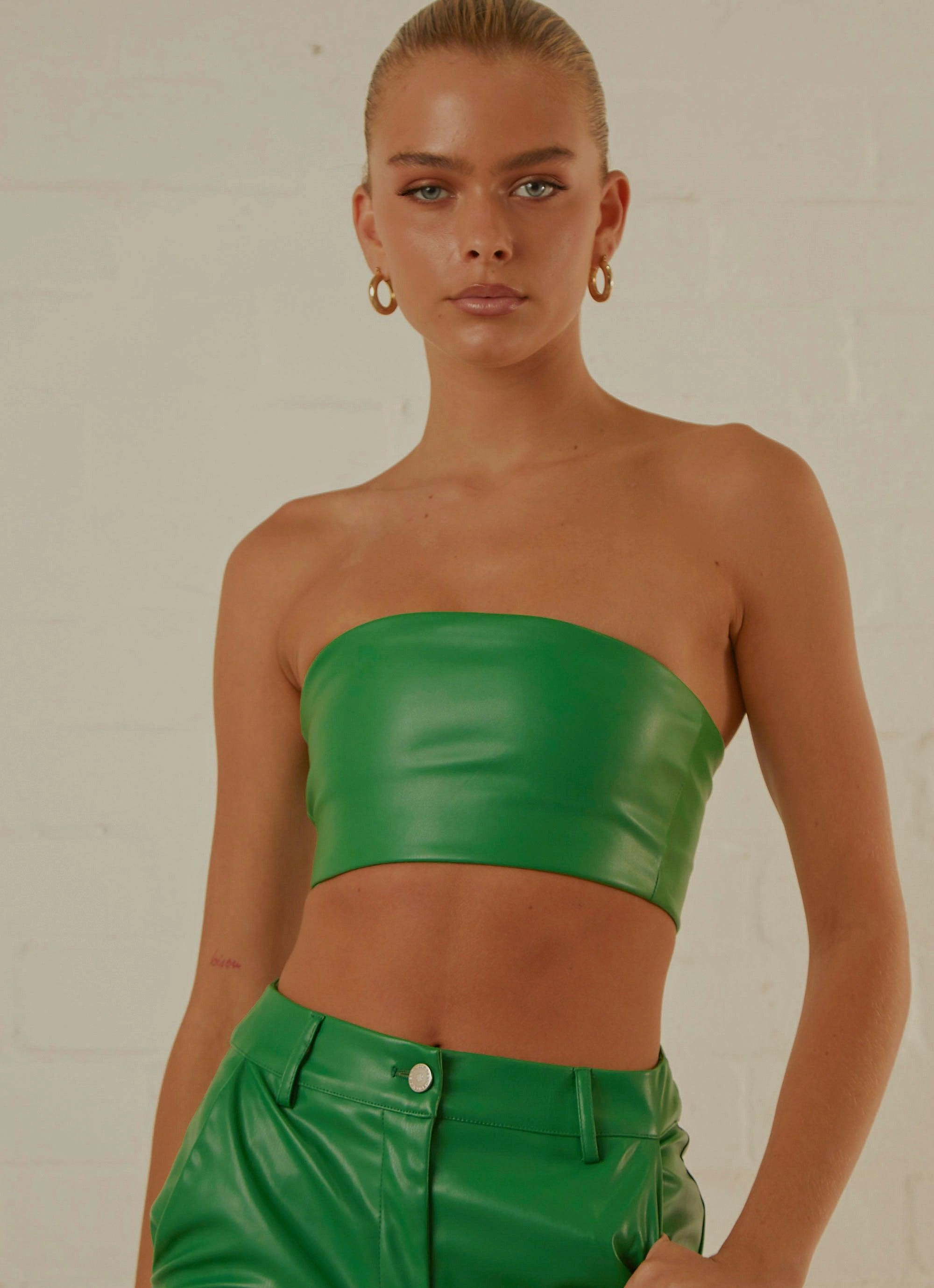 Late Night Dance Crop Top - Jade Green Bonded Seam Technology