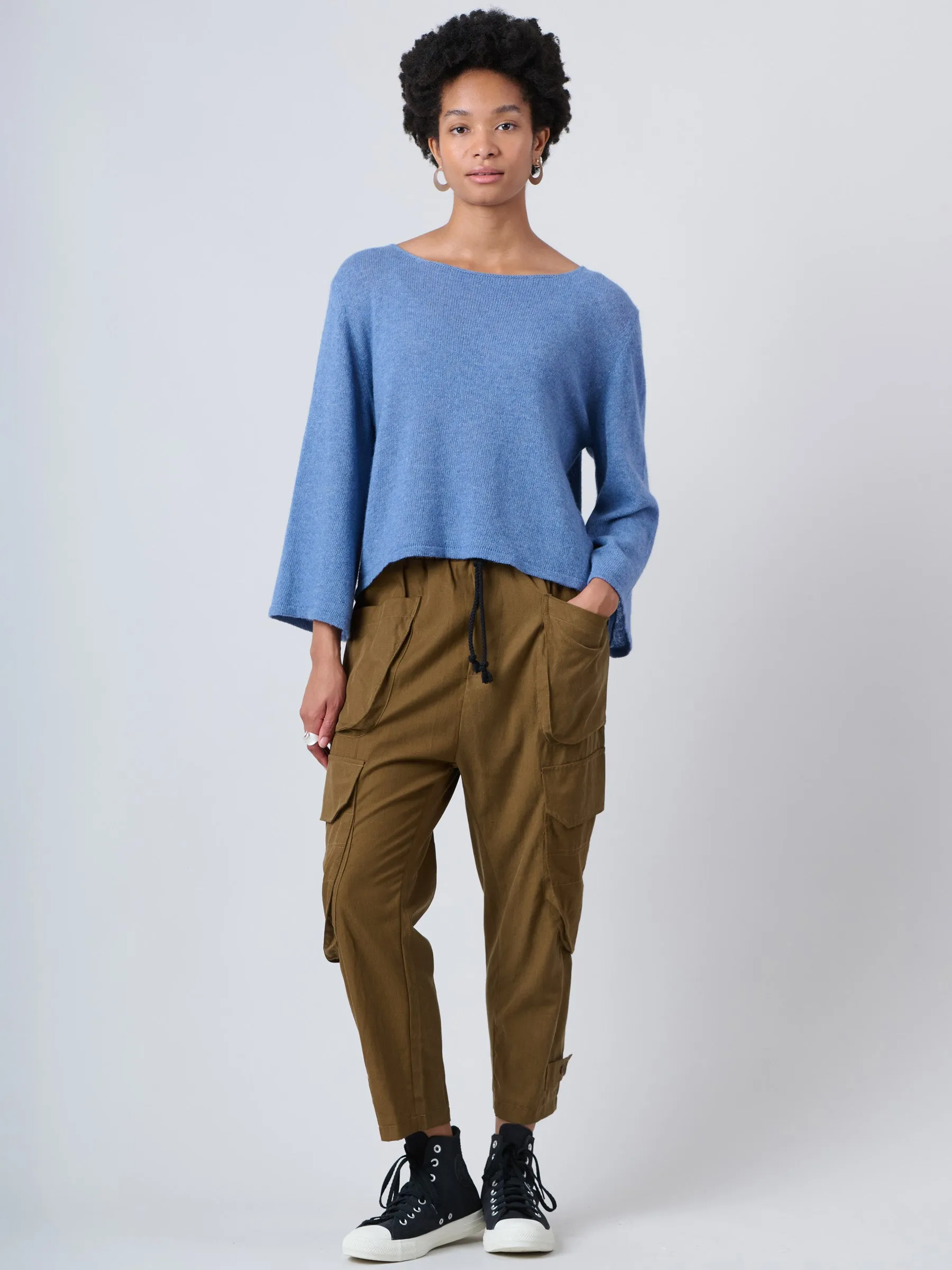 Tencel® Cotton Drawstring Cargo Pants