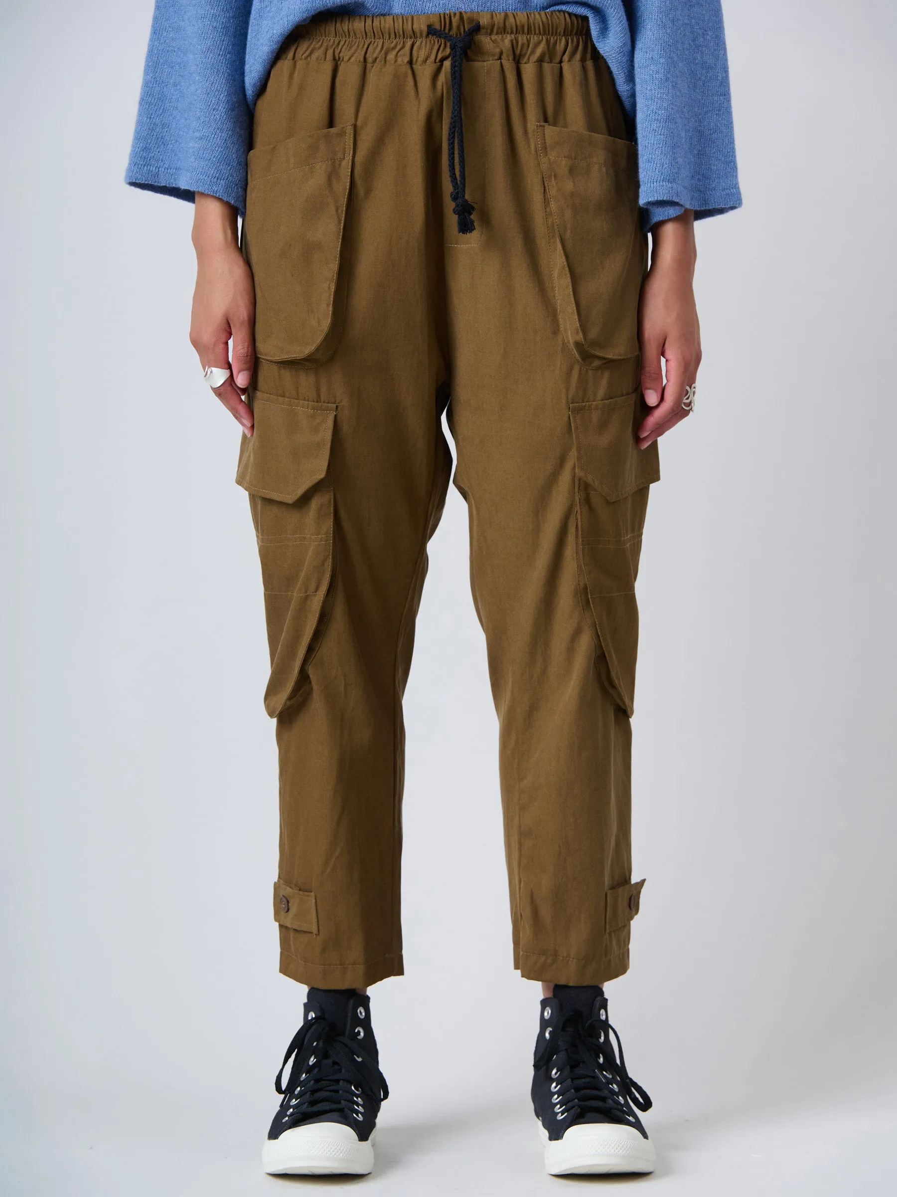 Tencel® Cotton Drawstring Cargo Pants