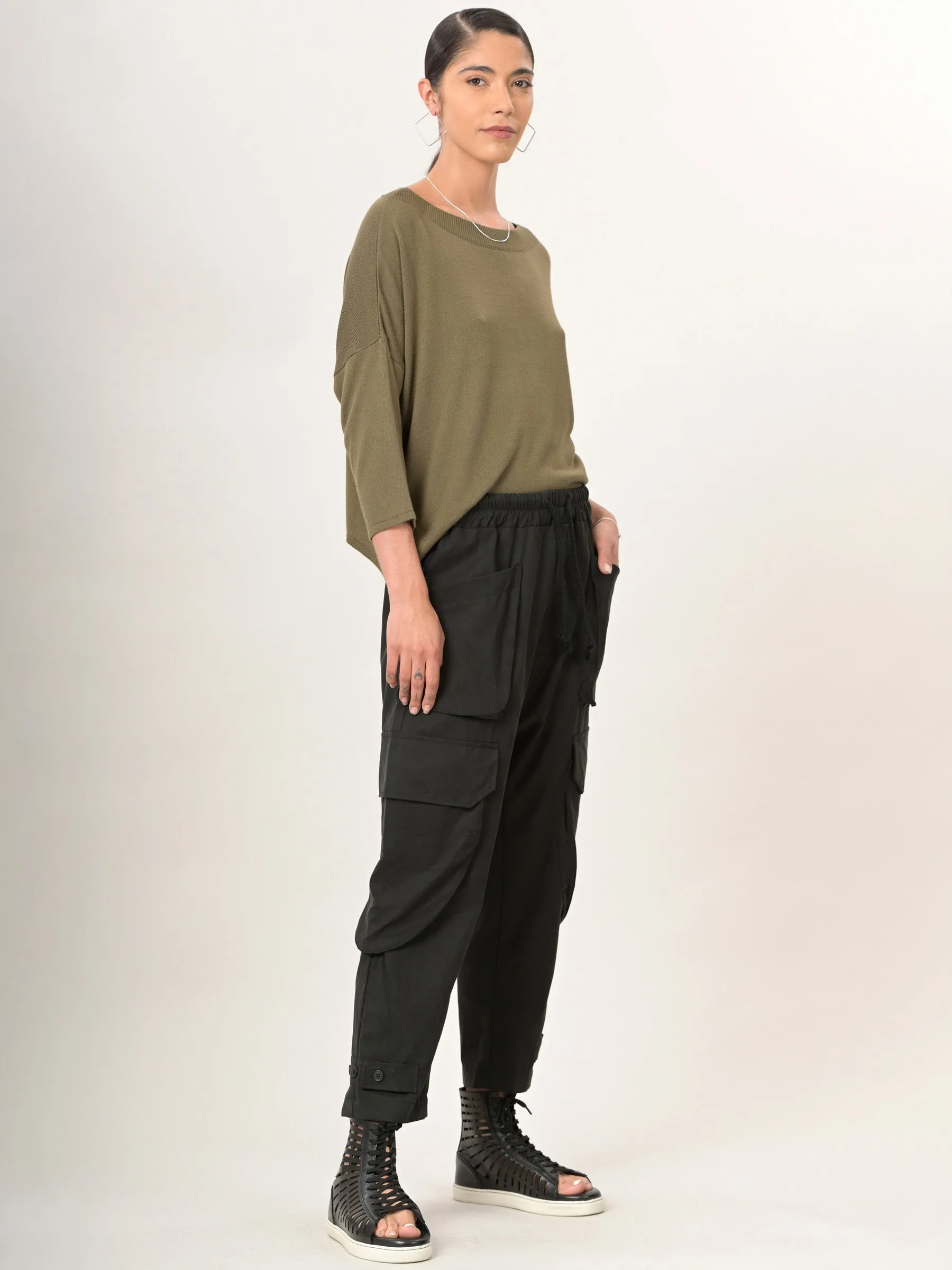 Tencel® Cotton Drawstring Cargo Pants