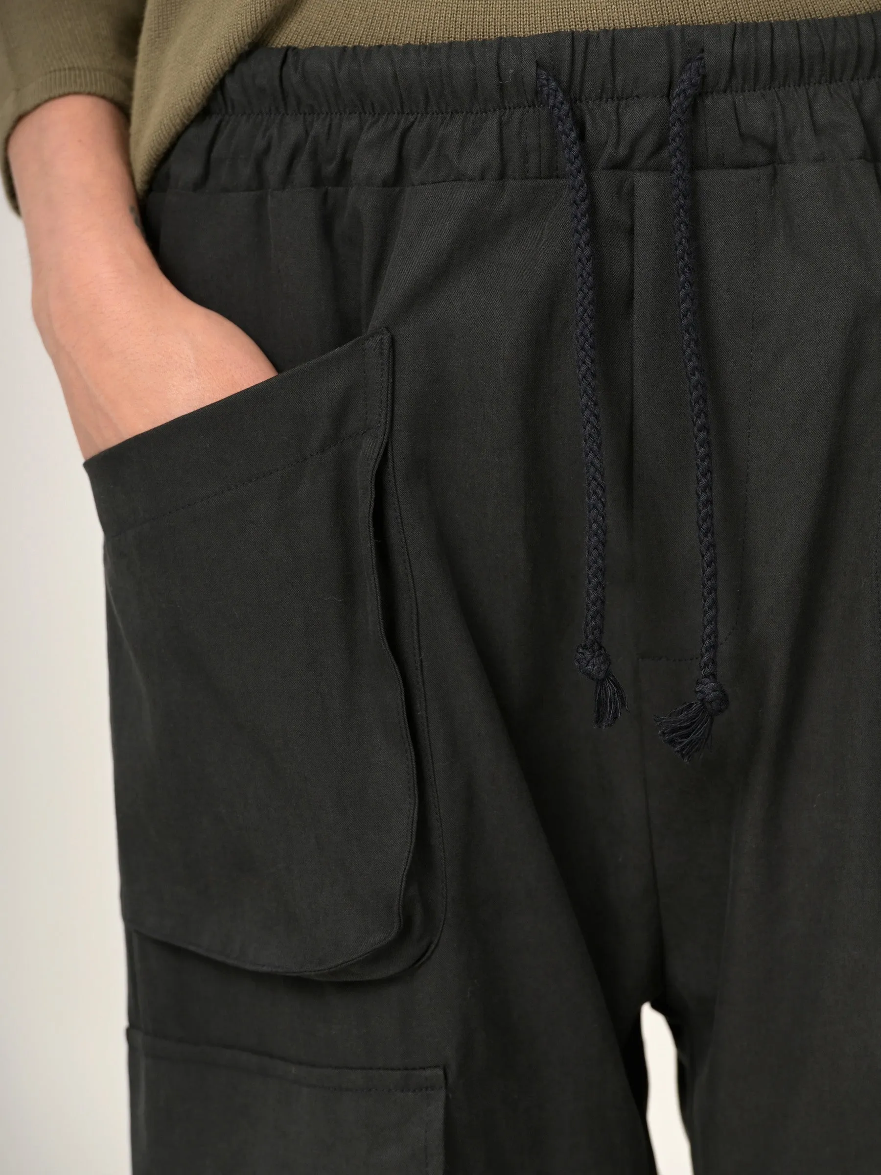 Tencel® Cotton Drawstring Cargo Pants