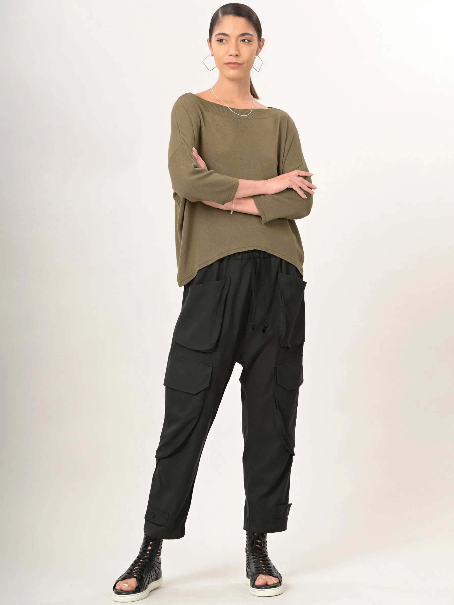 Tencel® Cotton Drawstring Cargo Pants