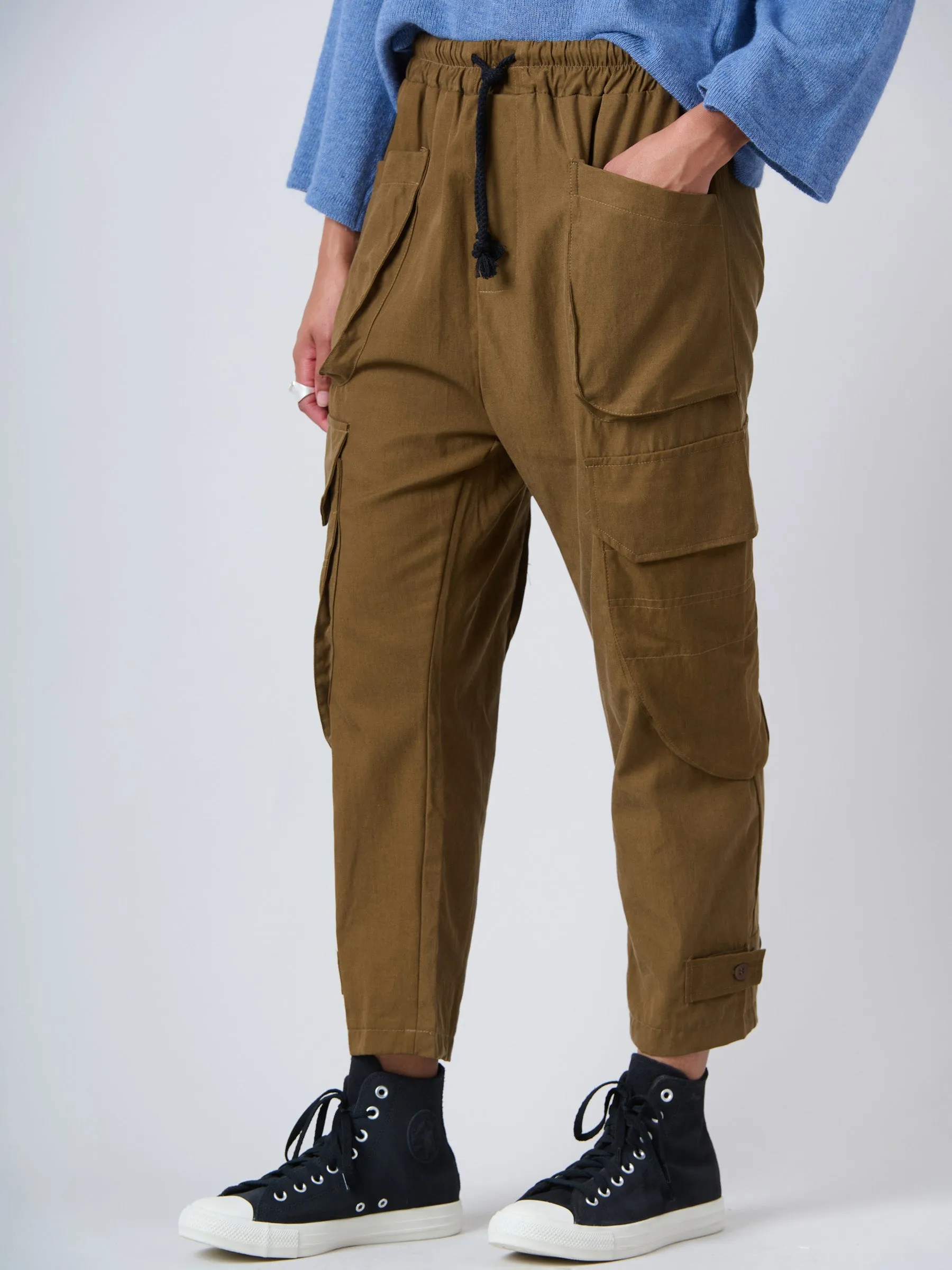 Tencel® Cotton Drawstring Cargo Pants