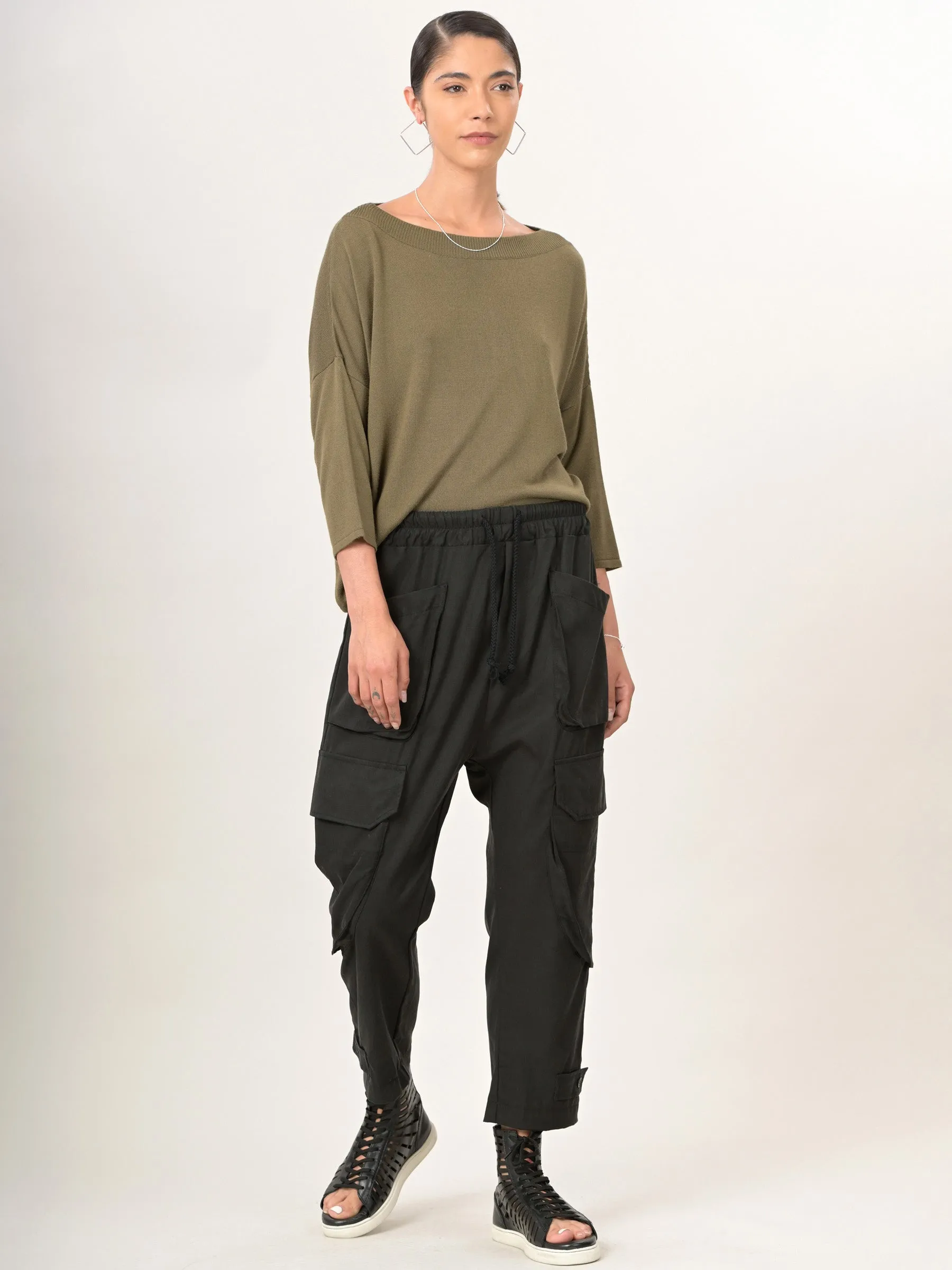 Tencel® Cotton Drawstring Cargo Pants