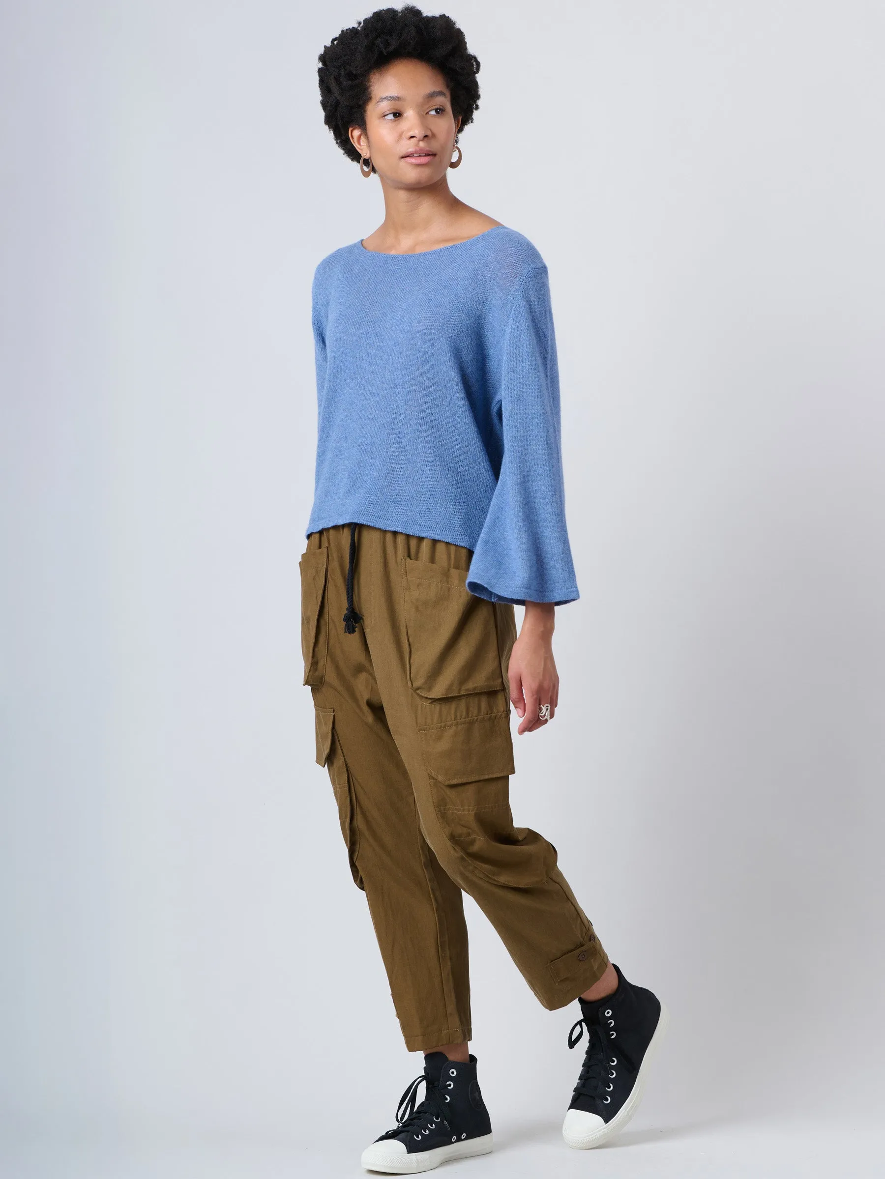 Tencel® Cotton Drawstring Cargo Pants