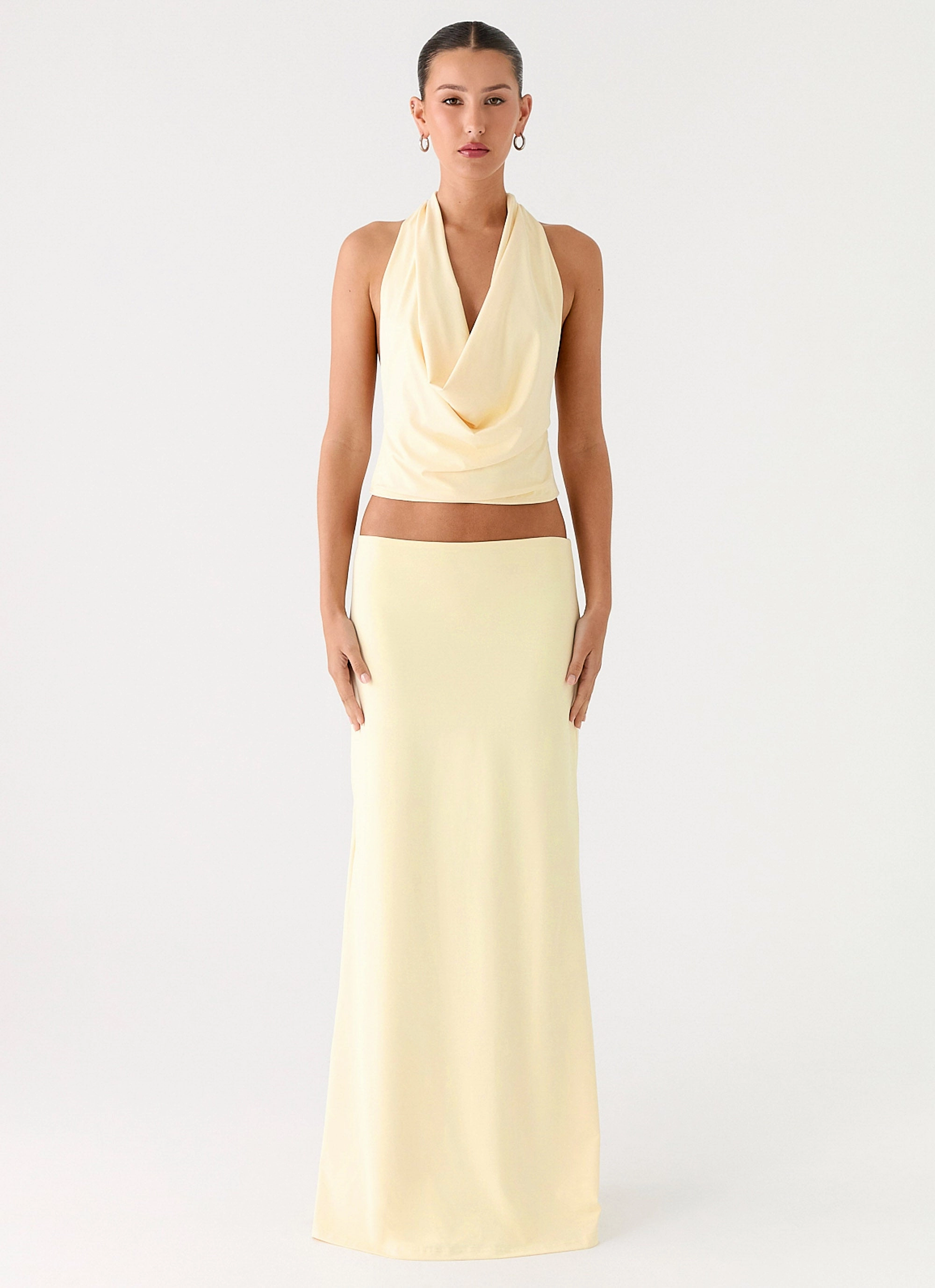 Ashi Cowl Top - Yellow High Performance Blend Layered Ventilation Panels