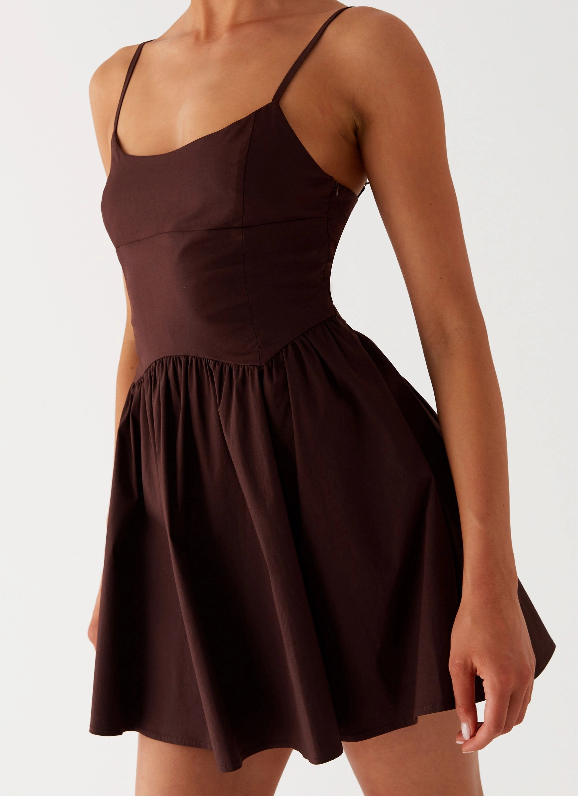 Trend-Inspired Tesoro Mio Mini Dress - Chocolate