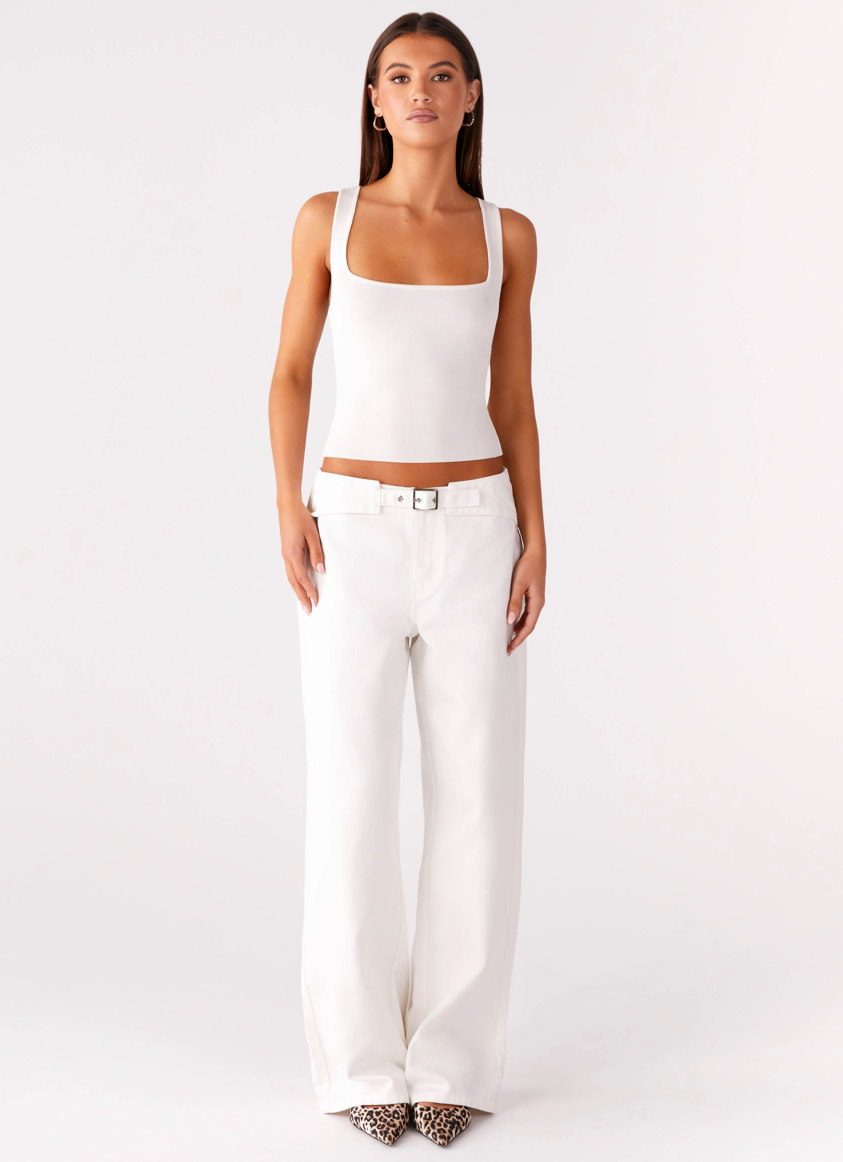 Texas Low Rise Jeans - White Move Freely Flex Wear