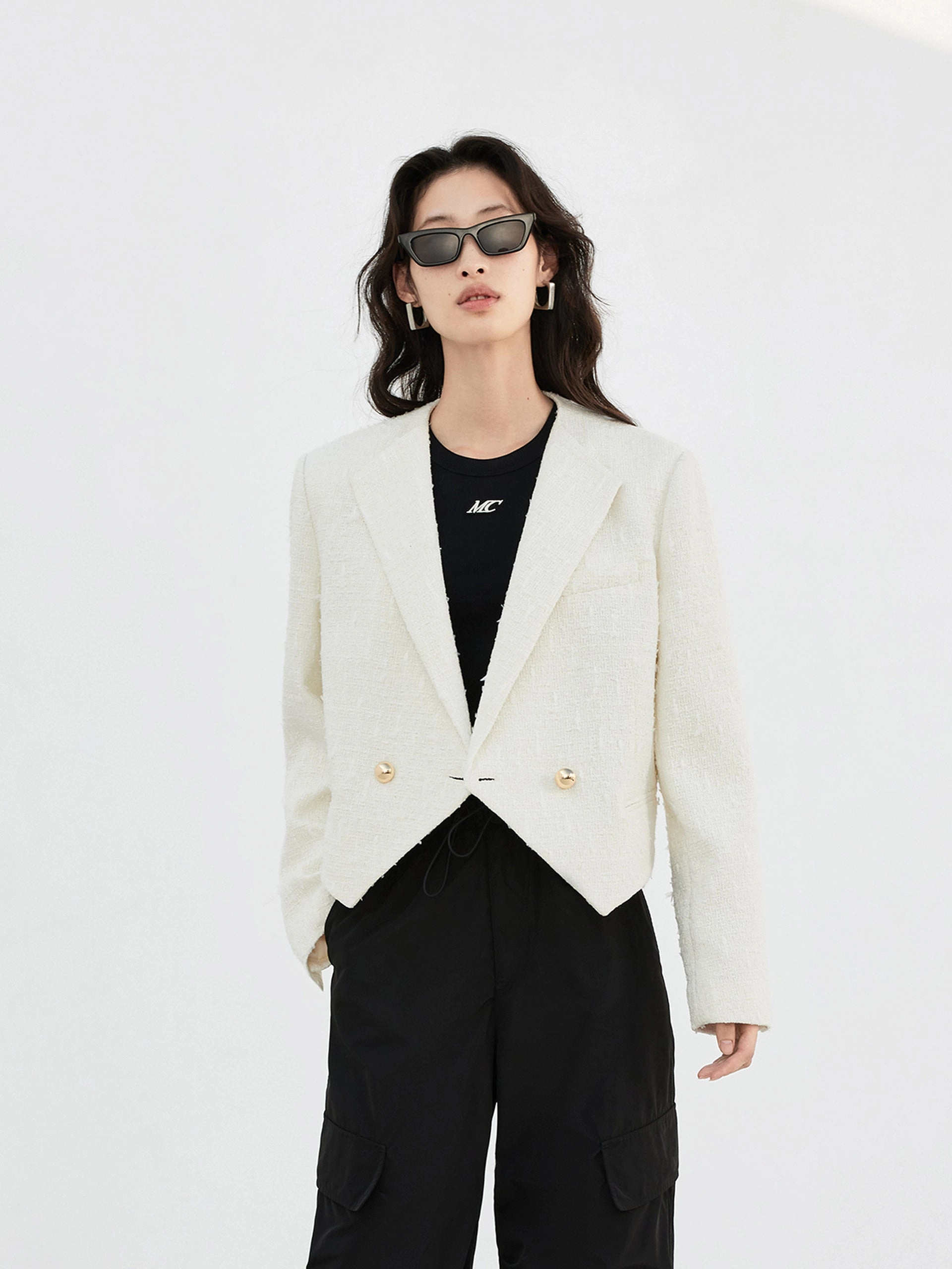 Textured Cropped Jacket