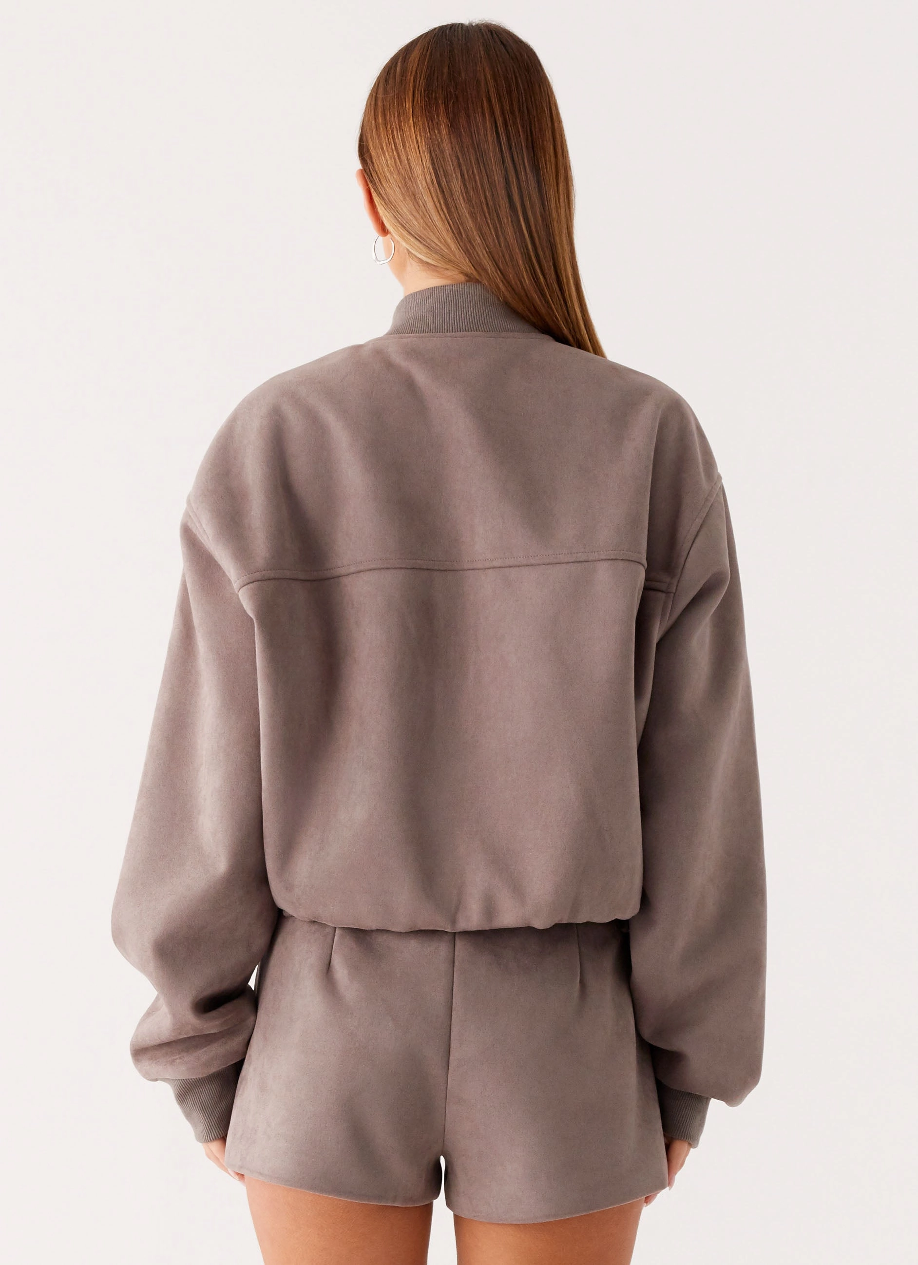 Thats Chill Bomber Jacket - Brown Clean Jacket Detail Non Bulky Profile