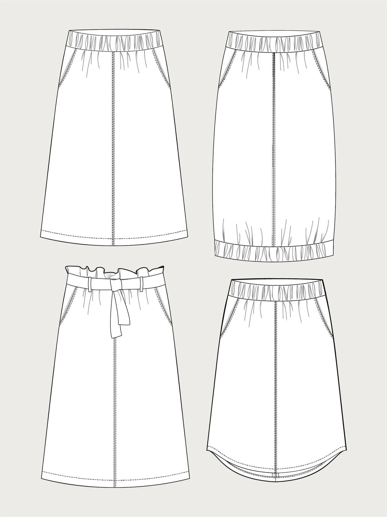 THE ASSEMBLY LINE • A-Line Midi Skirt Sewing Pattern (XL - 3XL)