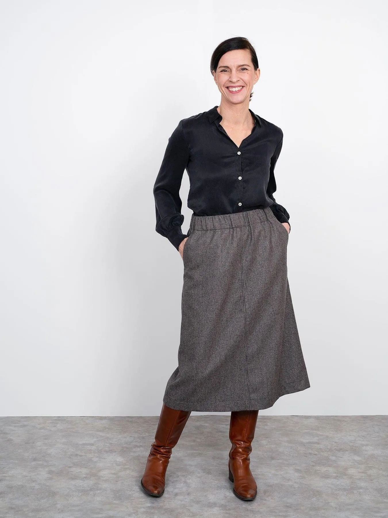 THE ASSEMBLY LINE • A-Line Midi Skirt Sewing Pattern (XL - 3XL)