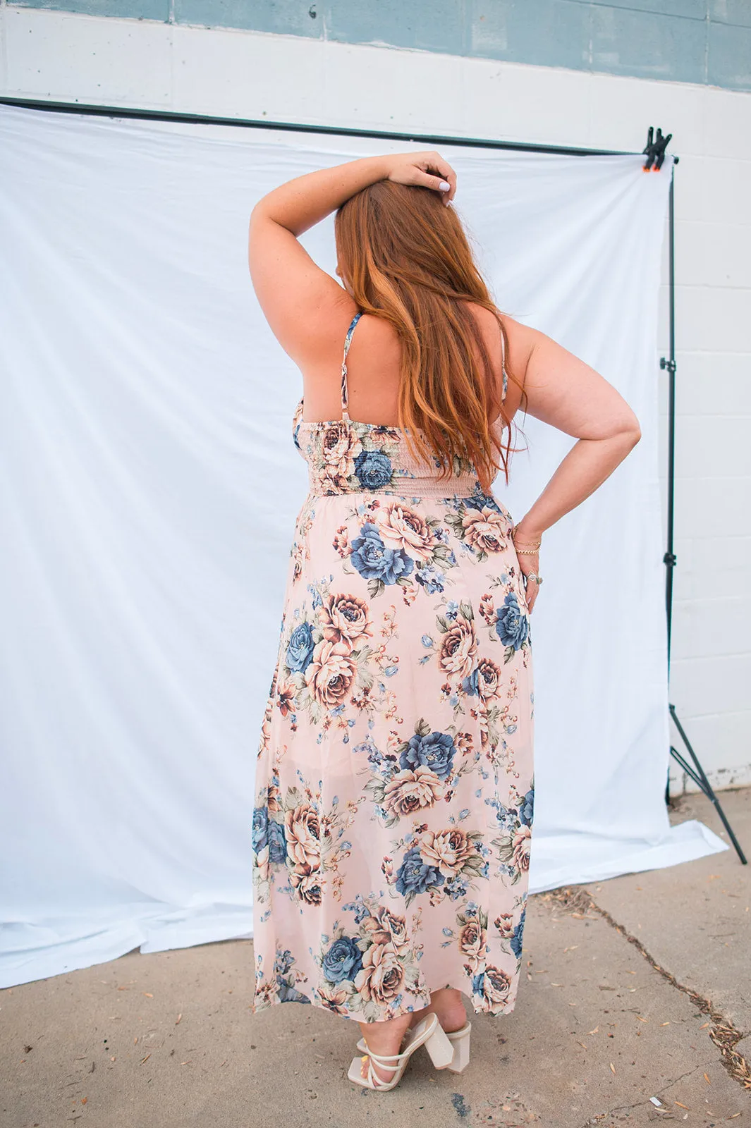 The Charlotte Maxi Dress - Blush Floral - PLUS