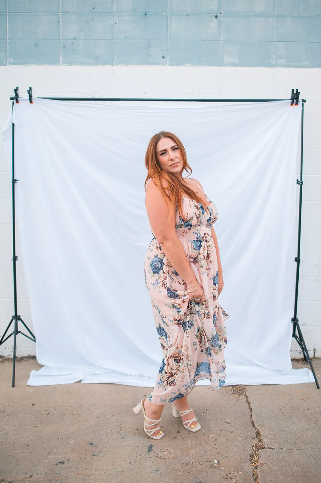 The Charlotte Maxi Dress - Blush Floral - PLUS
