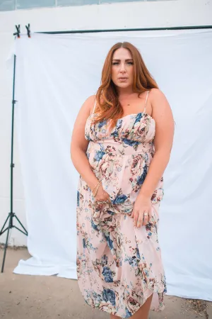The Charlotte Maxi Dress - Blush Floral - PLUS