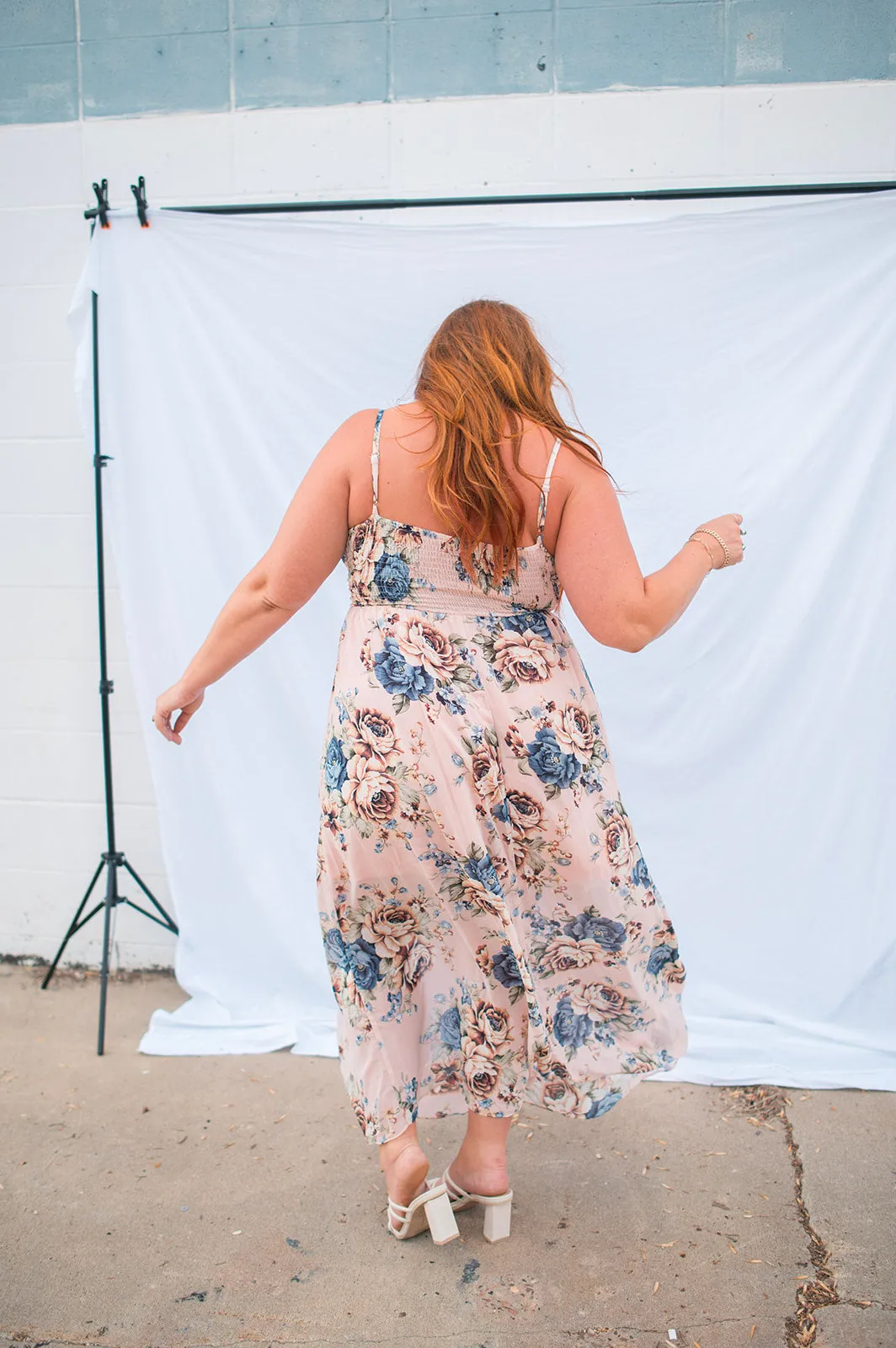 The Charlotte Maxi Dress - Blush Floral - PLUS