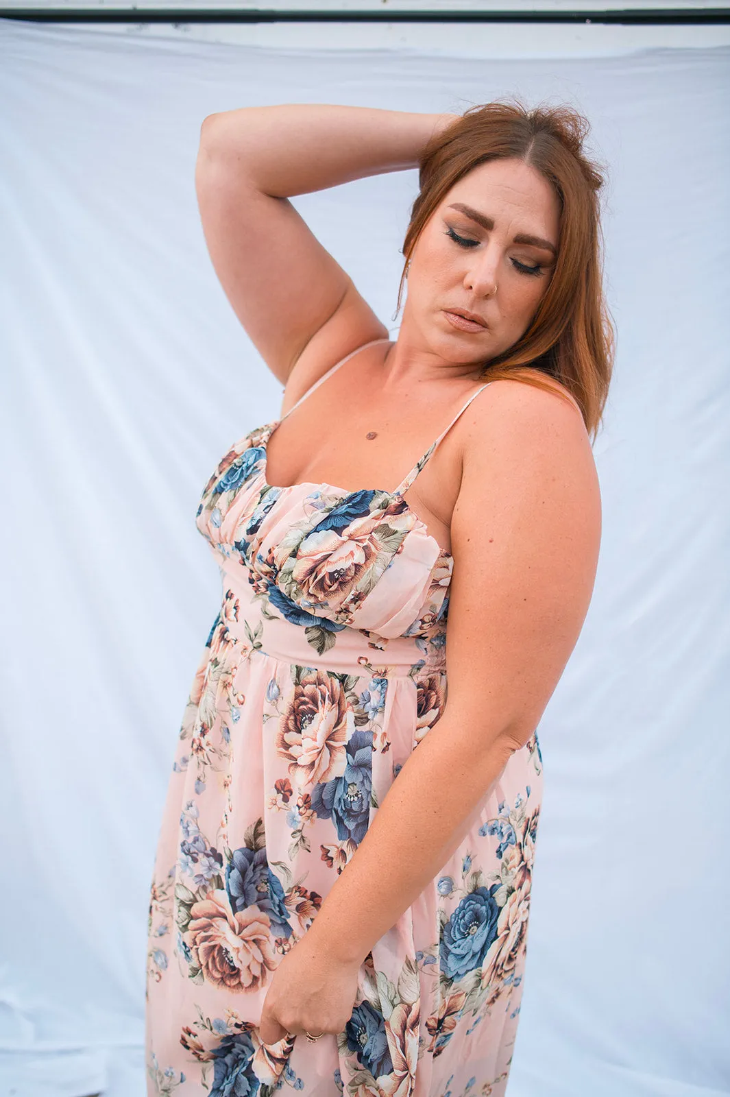 The Charlotte Maxi Dress - Blush Floral - PLUS