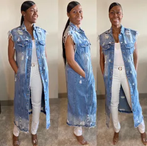 The Cut You Off Denim Jacket (Curvy Girls Plus)