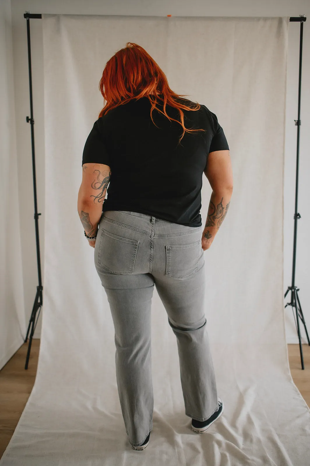 The Denver High Rise Straight Leg Denim by Lola Jeans - Mid Ash - PLUS