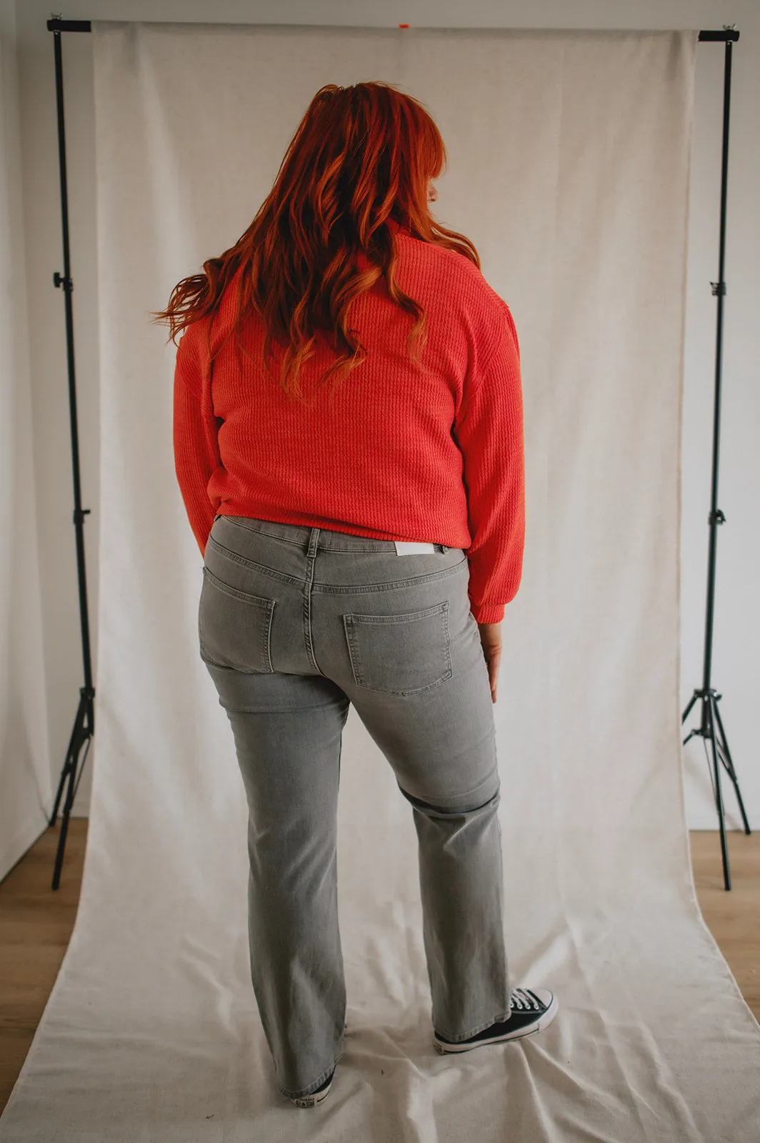 The Denver High Rise Straight Leg Denim by Lola Jeans - Mid Ash - PLUS