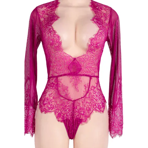 THE LONG-SLEEVE LACE BODYSUIT