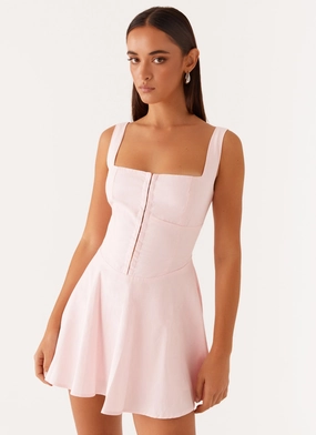 The Isle Mini Dress - Pink Elegant Appeal Aura Glow Winter Layering The Isle Mini Dress - Pink