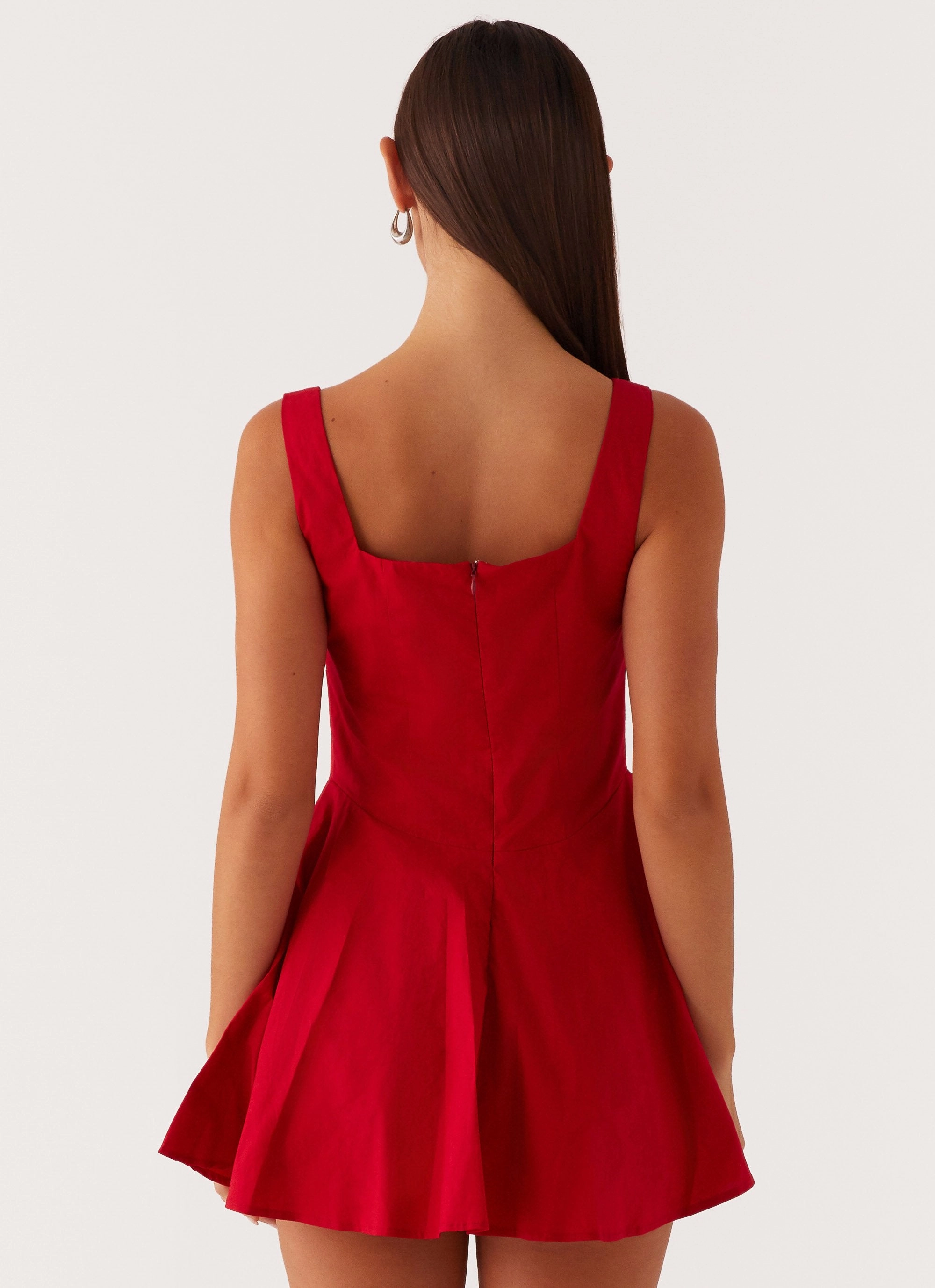 The Isle Mini Dress - Red Hidden Zipper