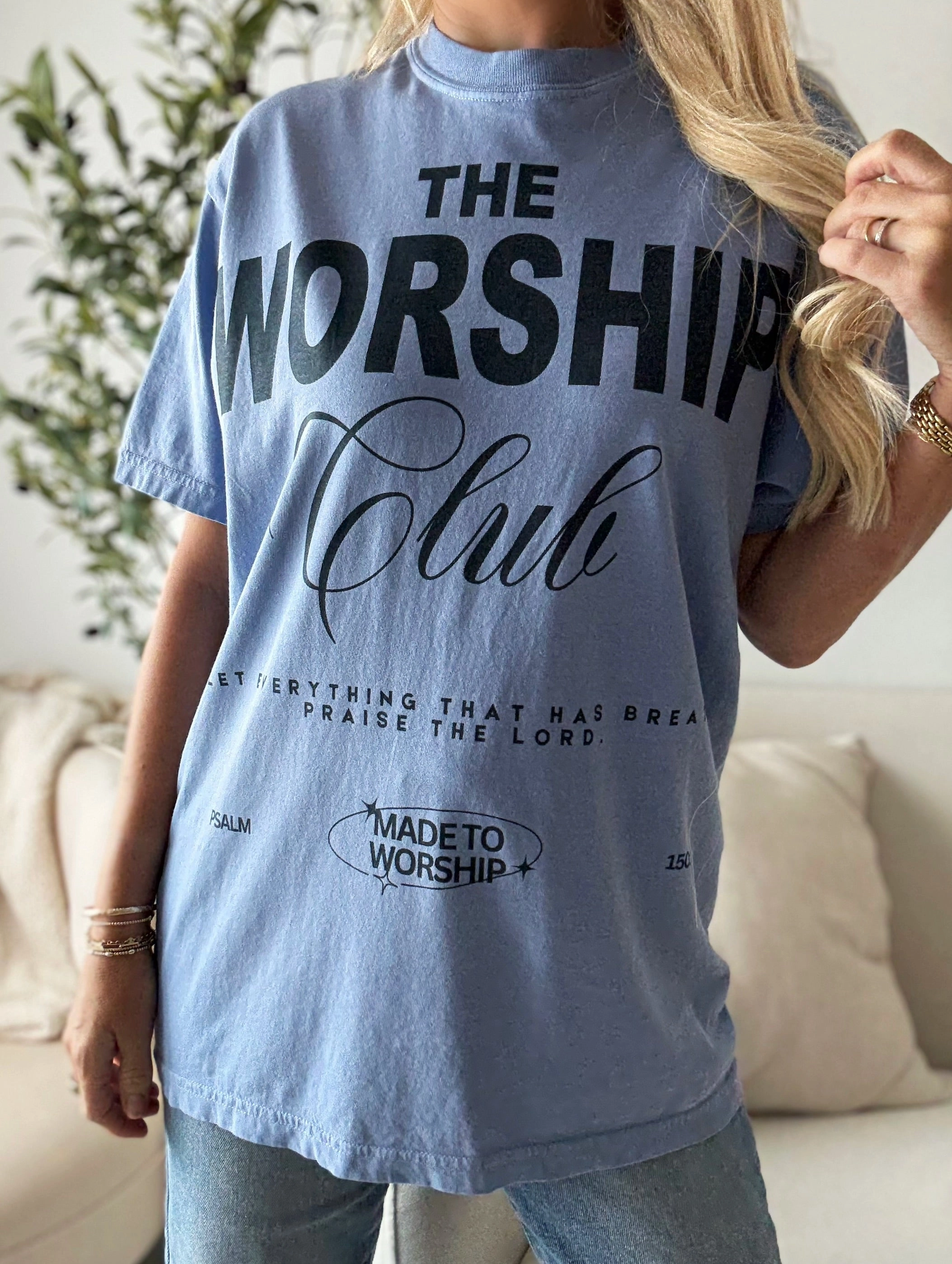The Worship Club Tee Flexible Shoulder Gusset Comfortable Look