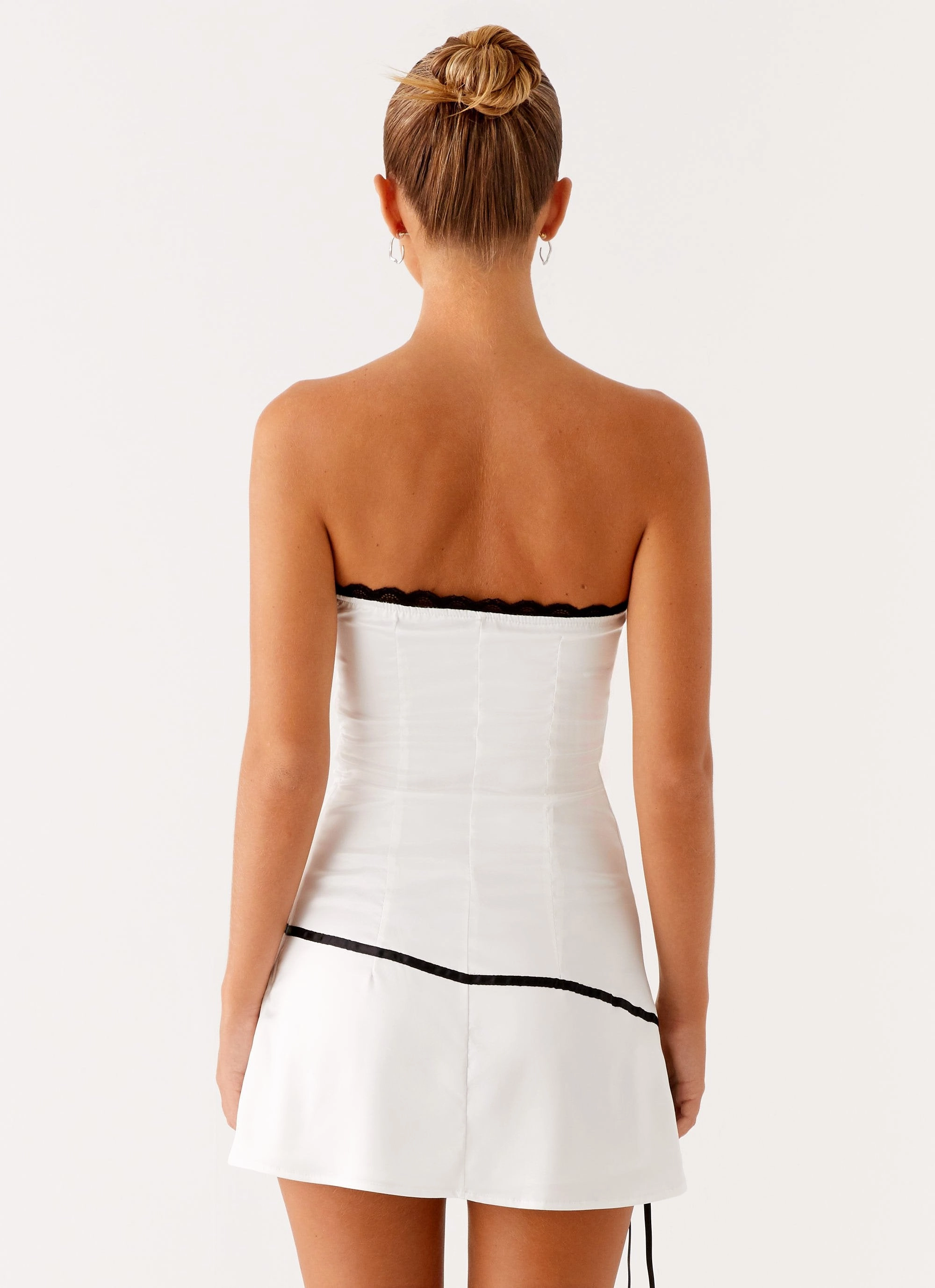 Thea Mini Dress - White Texture Play