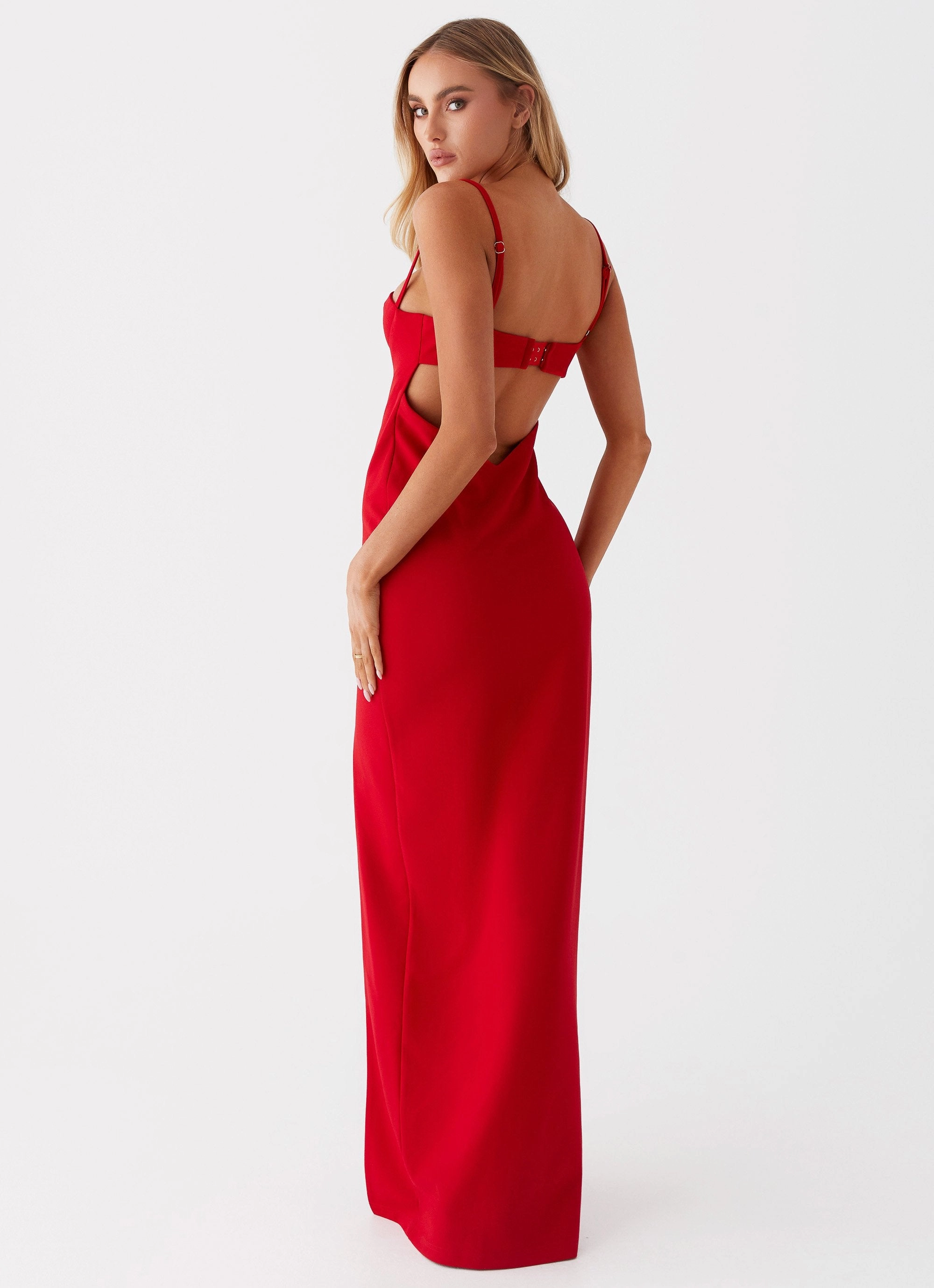 Stefanie Maxi Dress - Red Walkable Flow