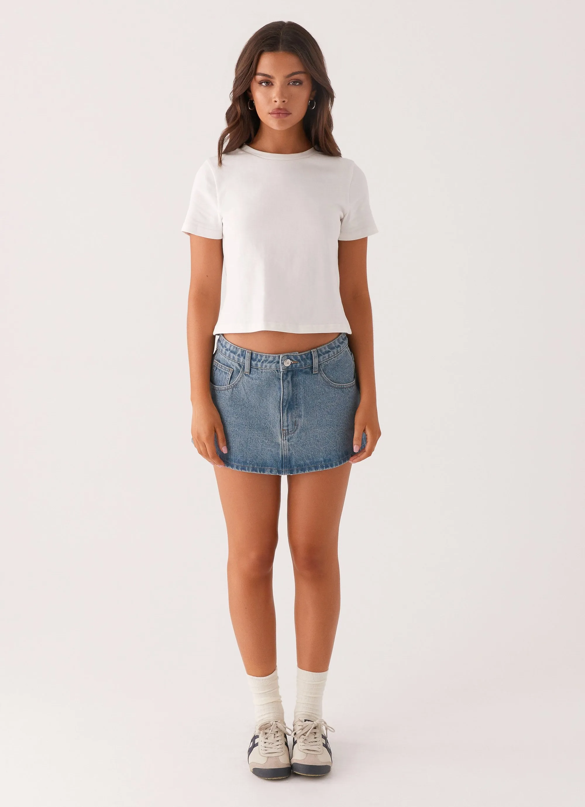 Easy Layers Clean Fit Carrie Denim Mini Skirt - Washed Indigo